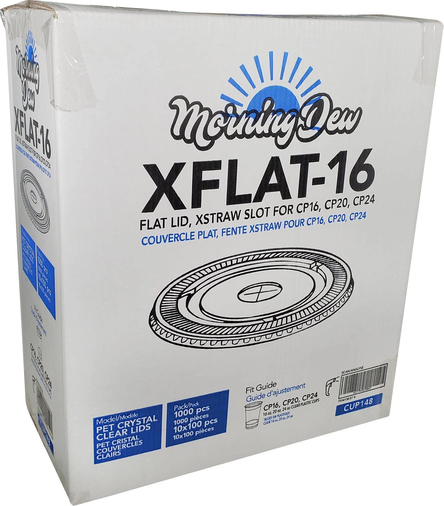 Morning Dew - Clear Flat Lid - 16-24oz Cup - 98mm - 10 x 100 count - Image 4