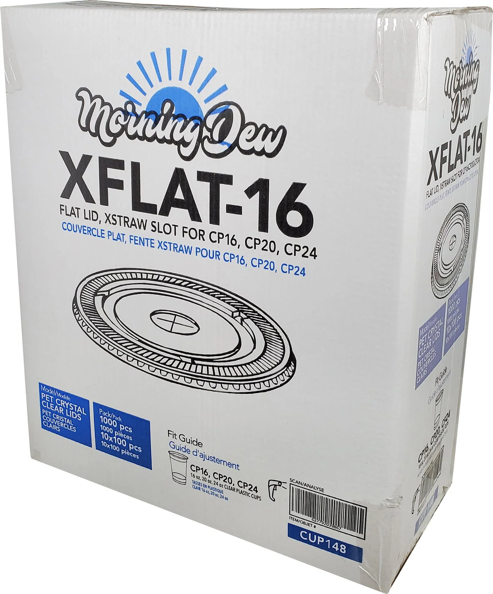 Morning Dew - Clear Flat Lid - 16-24oz Cup - 98mm - 10 x 100 count - Image 5