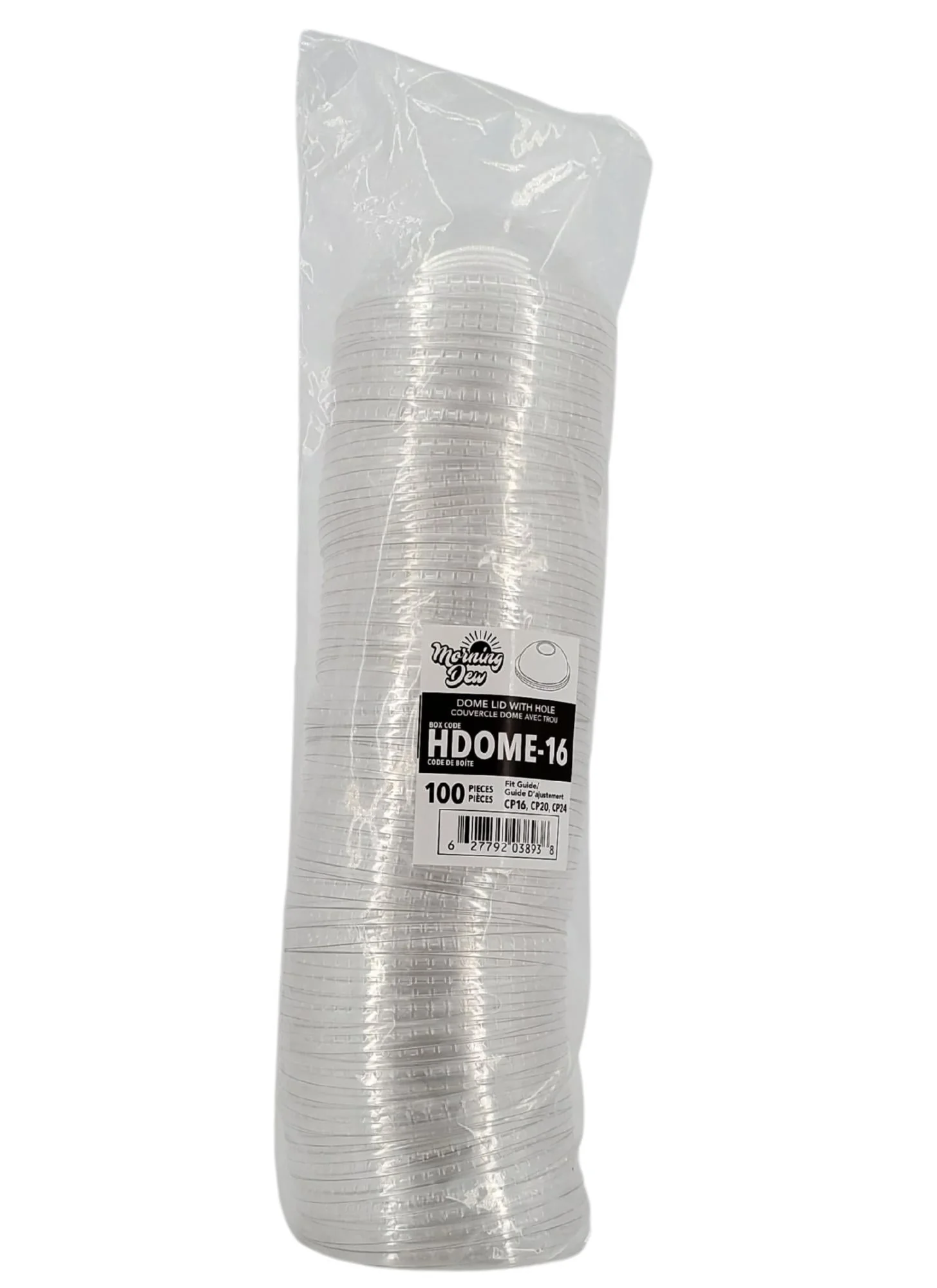 Morning Dew - Dome Lid with Hole - 16-24oz Cup - 98mm - 10 x 100 count - Image 2
