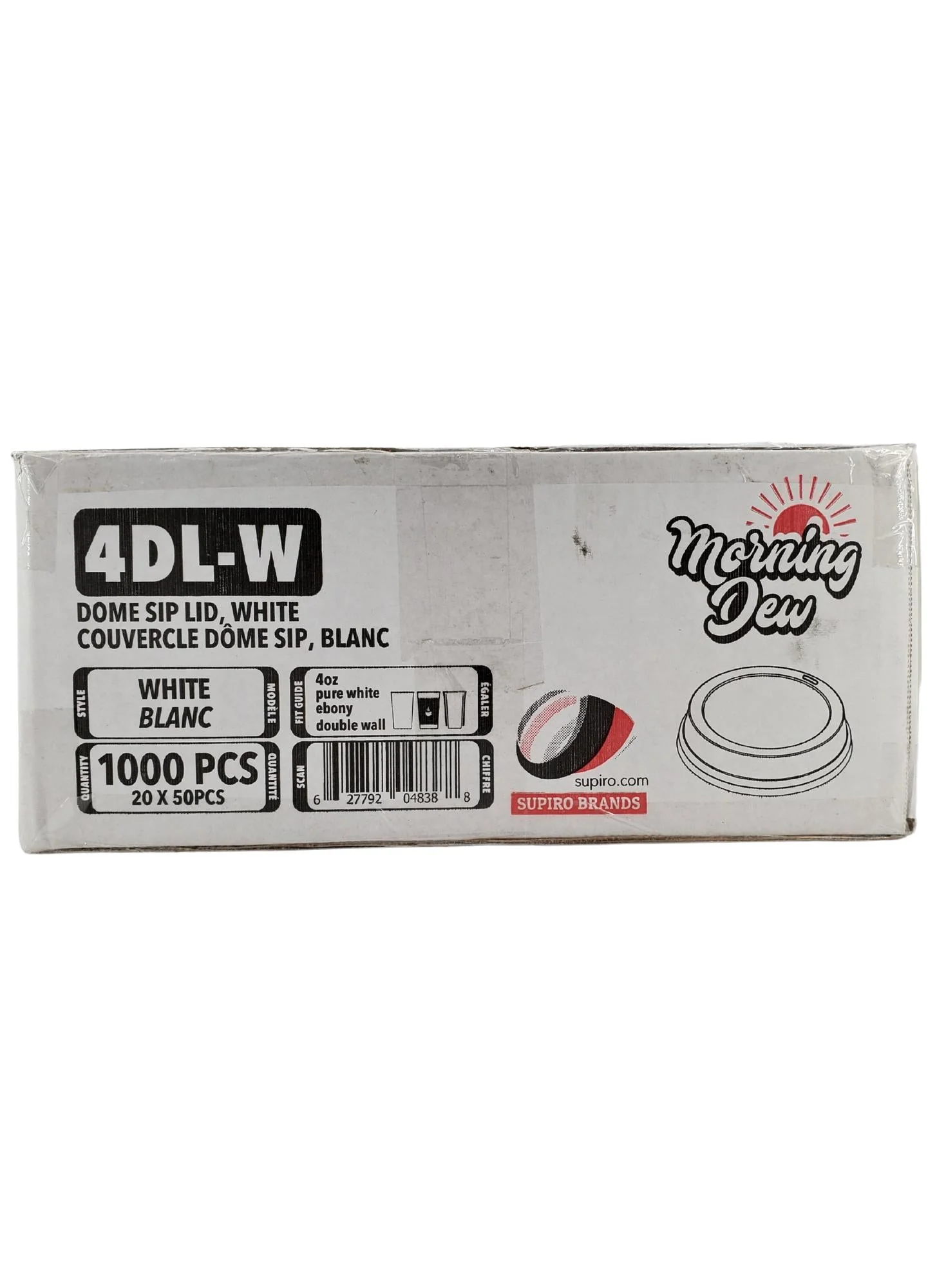 Morning Dew - Dome Sip Lid for 4 oz Hot Paper Cups - White - 20 x 50 count - Image 8