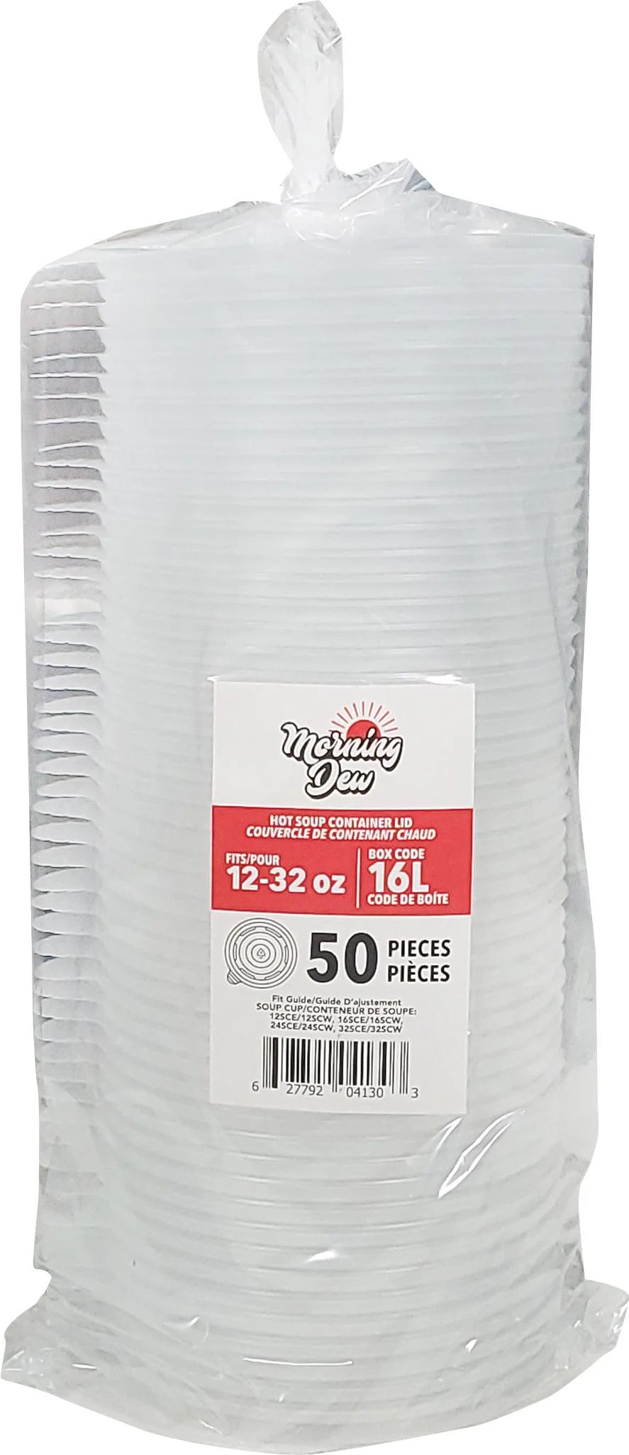 Morning Dew - Plastic Lids for 12 to 32 oz Paper Soup Container - 10 x 50 count - Image 2