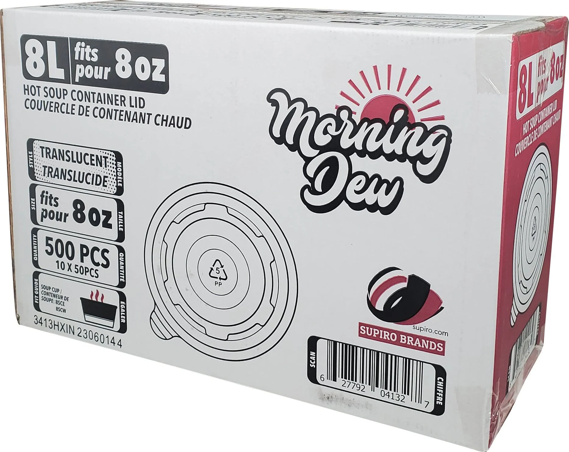 Morning Dew - Plastic Lids for 8 oz Paper Soup Container - 10 x 50 count - Image 4