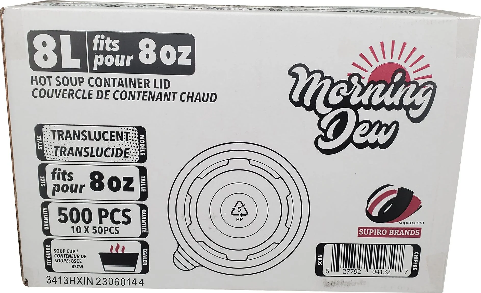 Morning Dew - Plastic Lids for 8 oz Paper Soup Container - 10 x 50 count - Image 5