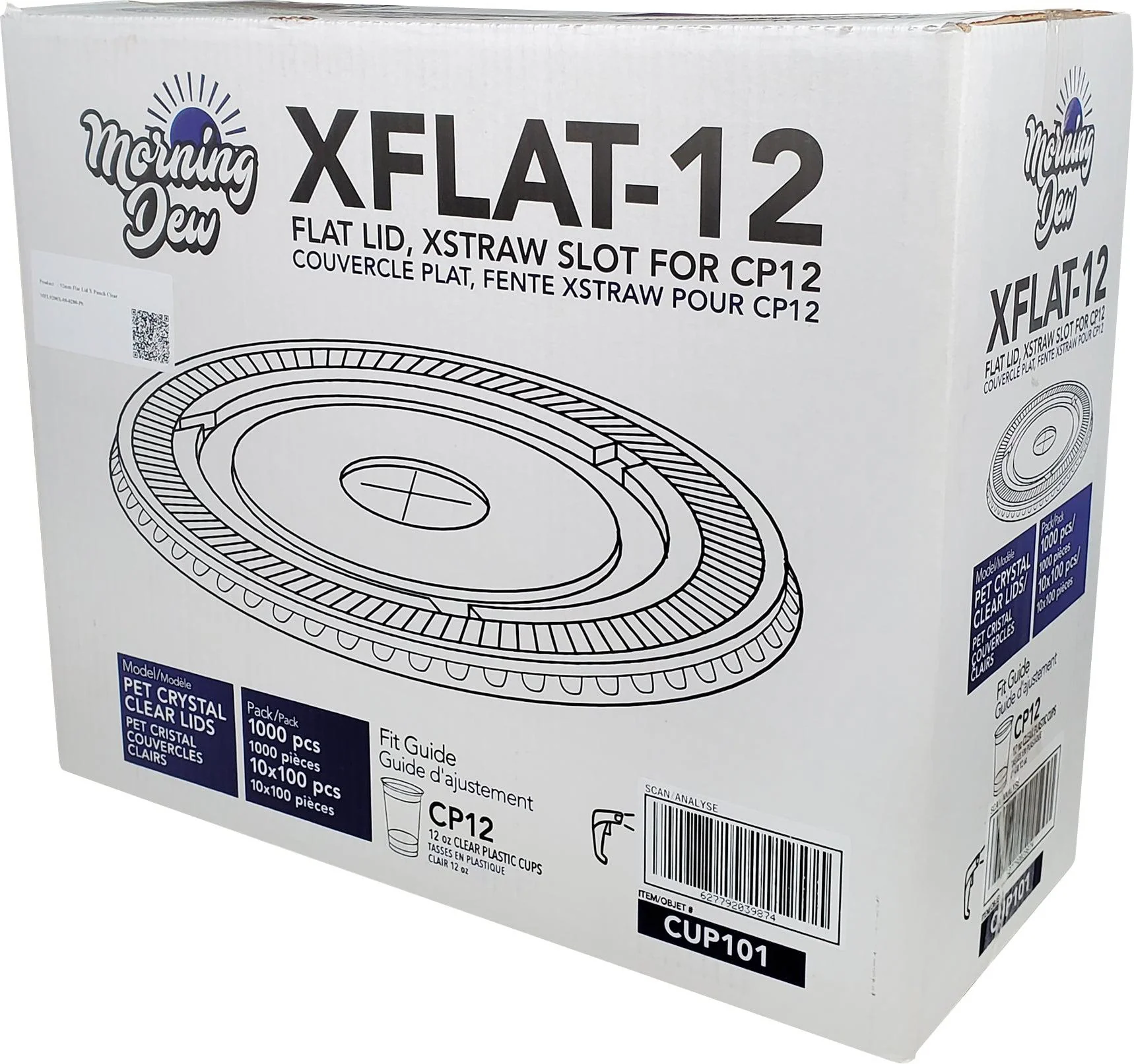 Morning Dew - X Slot Flat Lids - For 12oz Cup Only - 10 x 100 count - Image 5