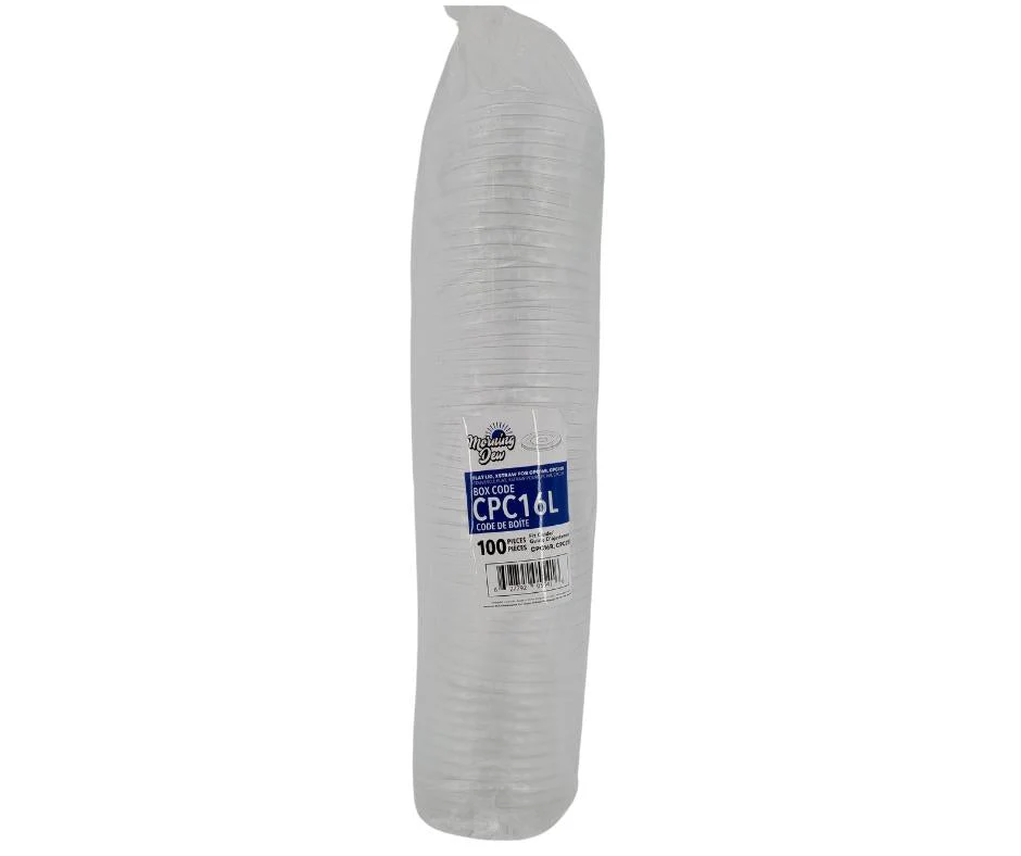 Morning Dew - X Straw Flat PET Lid for 16,22oz Cold Paper Cups - 10 x 100 count - Image 5