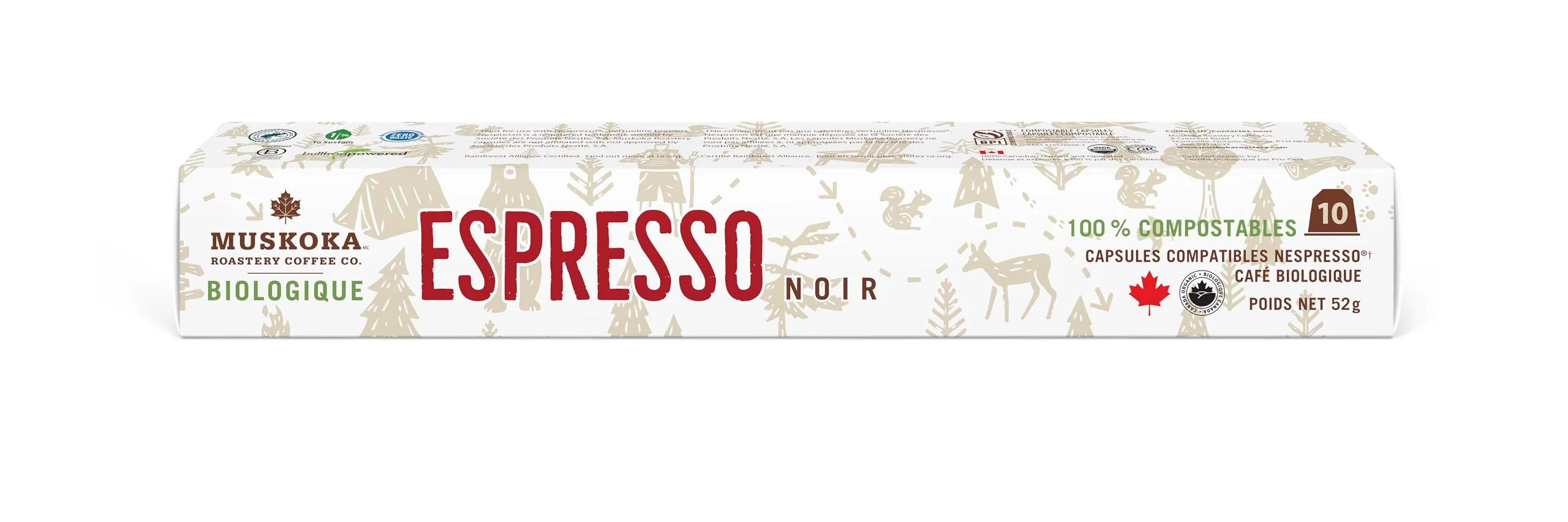Muskoka Roastery Coffee, Organic Espresso Pods, Dark Roast, 10-Count Espresso Capsules, Compatible with Nespresso Original Line Machines - Image 3