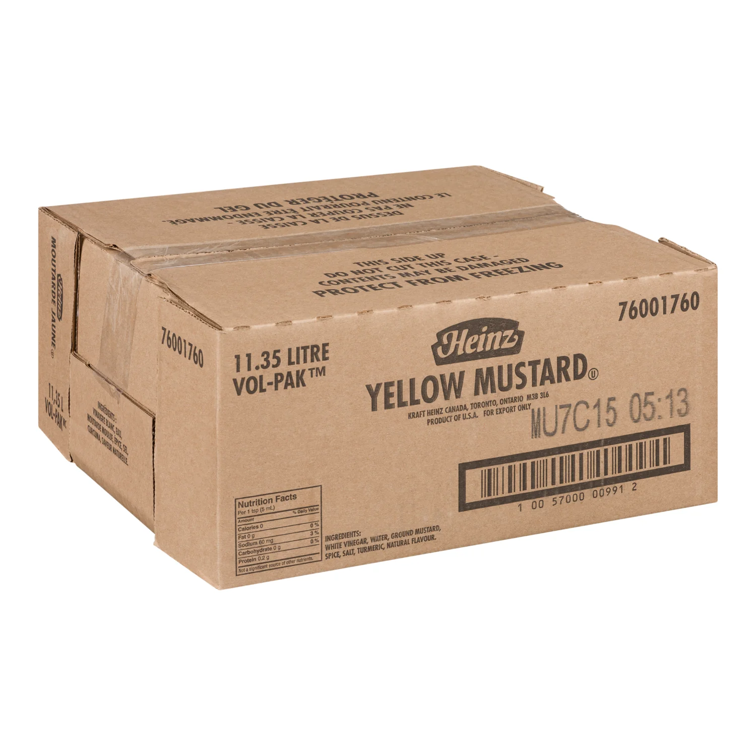 Mustard Prepared Vol-Pak - 1 x 11.35 L - Heinz - Restaurant and Foodservice Ingredients - Canadian Distribution - Ships Free Within Canada on Orders Above CAD $199 - Image 2