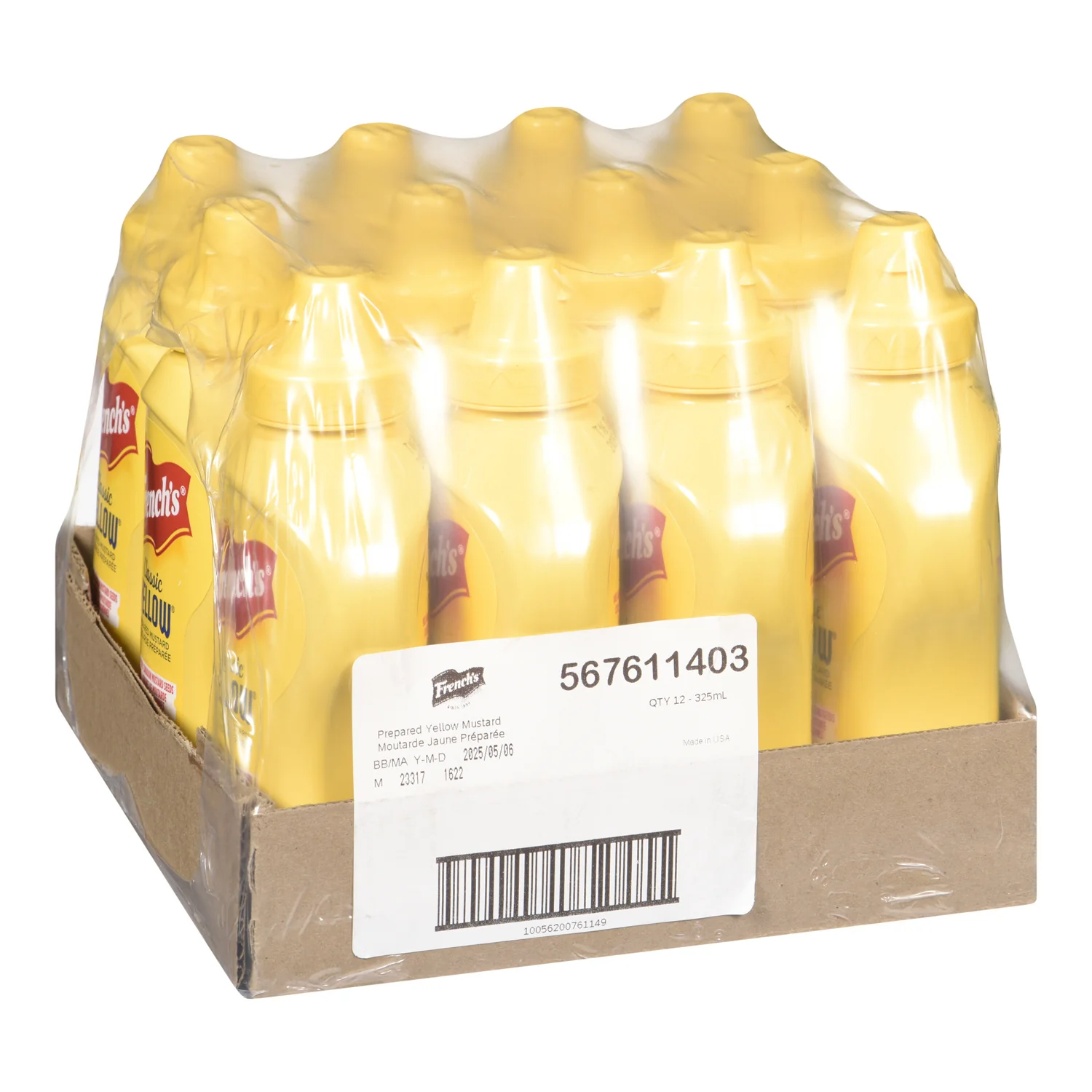 Mustard Squeeze Bottle Table Top - 12 x 325 mL - Frenchs - Restaurant and Foodservice Ingredients - Canadian Distribution - Ships Free Within Canada on Orders Above CAD $199 - Image 2