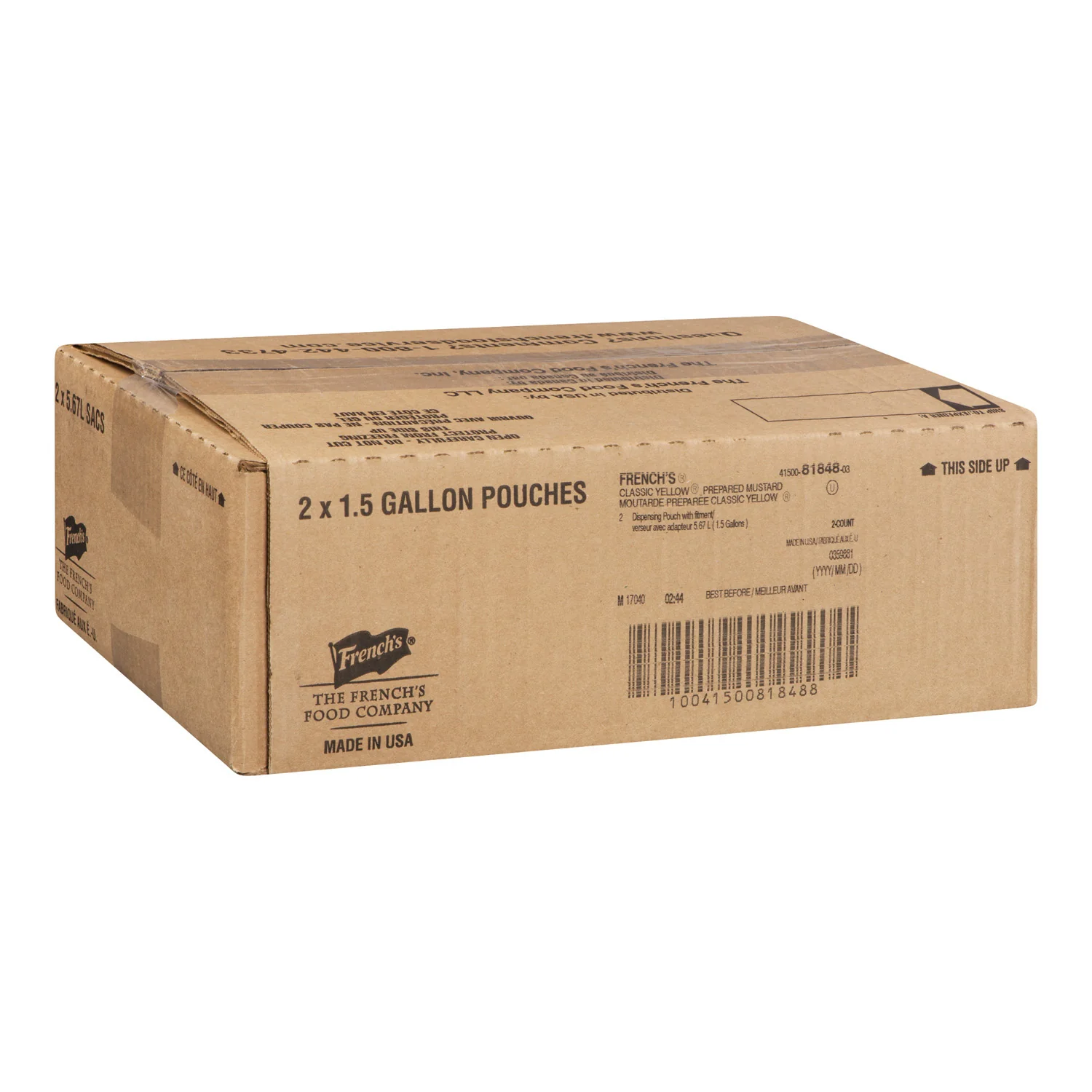 Mustard Yellow Pouch - 2 x 1.5 LaL - Frenchs - Restaurant and Foodservice Ingredients - Canadian Distribution - Ships Free Within Canada on Orders Above CAD $199 - Image 2