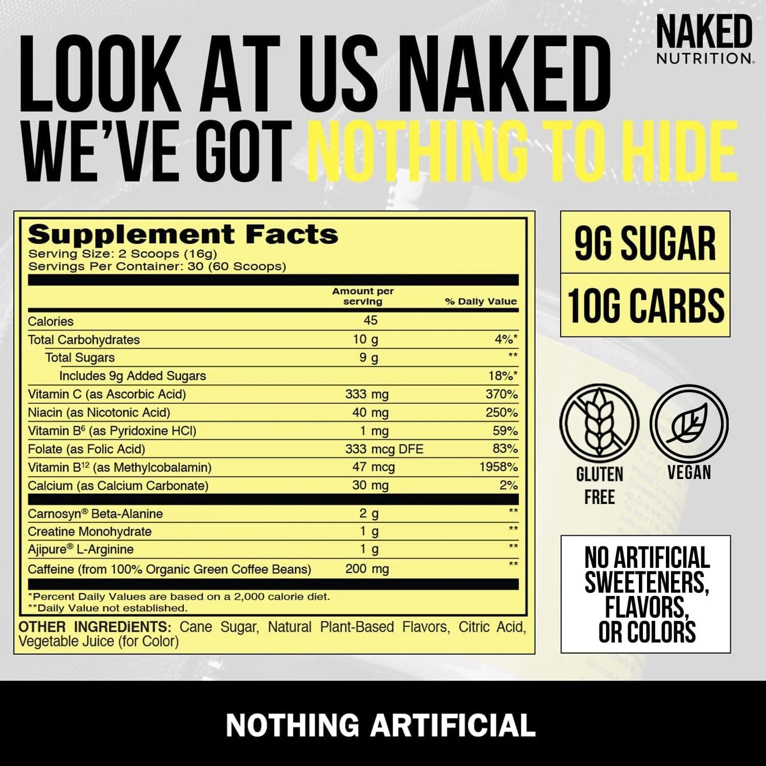 Naked (Naked Energy) – Pre Workout – Fruit Punch – 30 Servings – No Added Sweeteners - Canadian Distribution - Ships Free Within Canada on Orders Above CAD $199 - Image 3