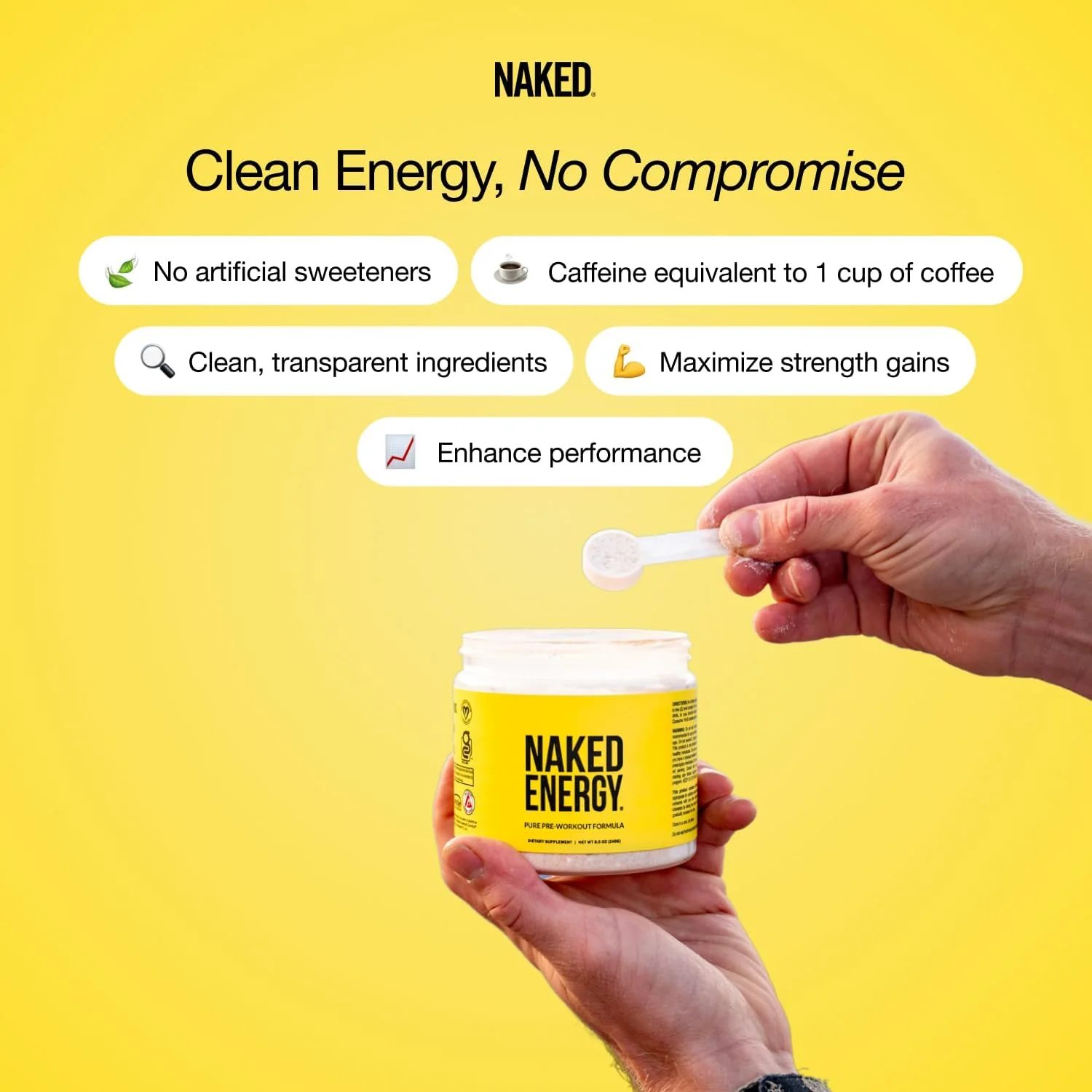 Naked (Naked Energy) – Pre Workout – Fruit Punch – 30 Servings – No Added Sweeteners - Canadian Distribution - Ships Free Within Canada on Orders Above CAD $199 - Image 4