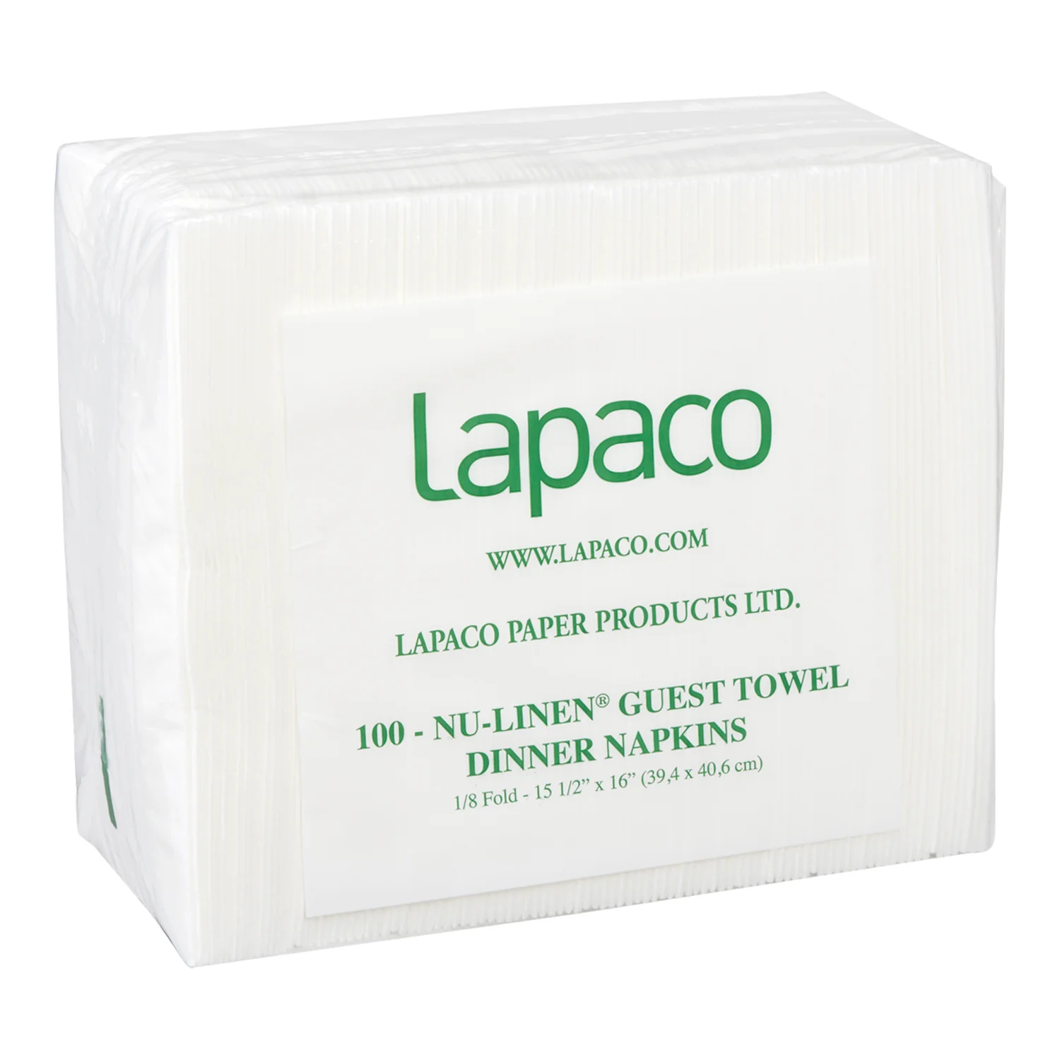 Napkin Dinner NuLinen White 1/8 Fold - 5 x 100 count - Lapaco - Packaging and Accessories - Restaurant Supplies and Equipment - Canadian Distribution - Image 3