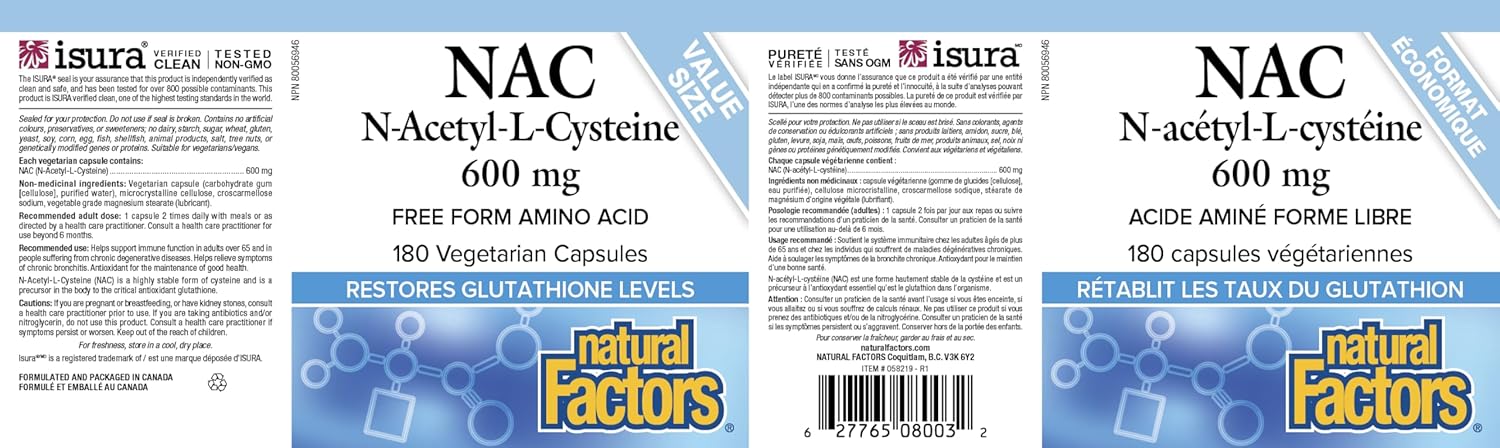 Natural Factors – NAC – 600 mg – 180 Capsules - Image 6