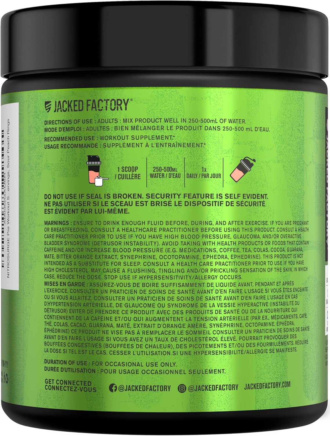 NITROSURGE – Pre Workout Powder – Sour Peach Rings – 30 Servings – Ships Free Within Canada on Orders Above CAD $199 - Image 7