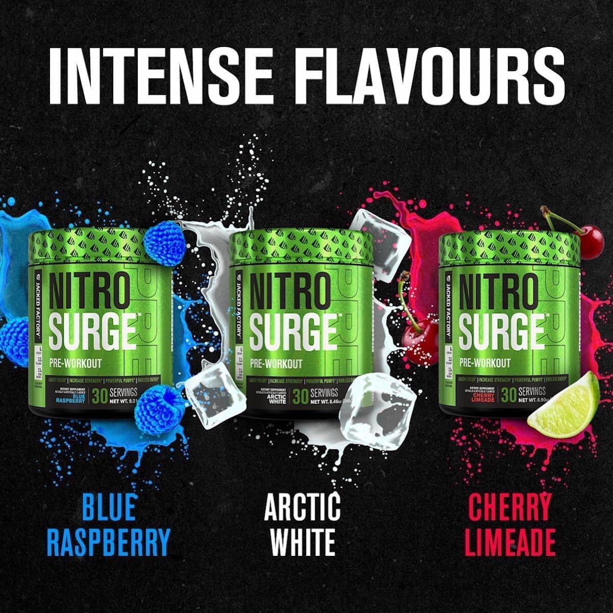 NITROSURGE – Pre Workout Powder – Sour Peach Rings – 30 Servings – Ships Free Within Canada on Orders Above CAD $199 - Image 9