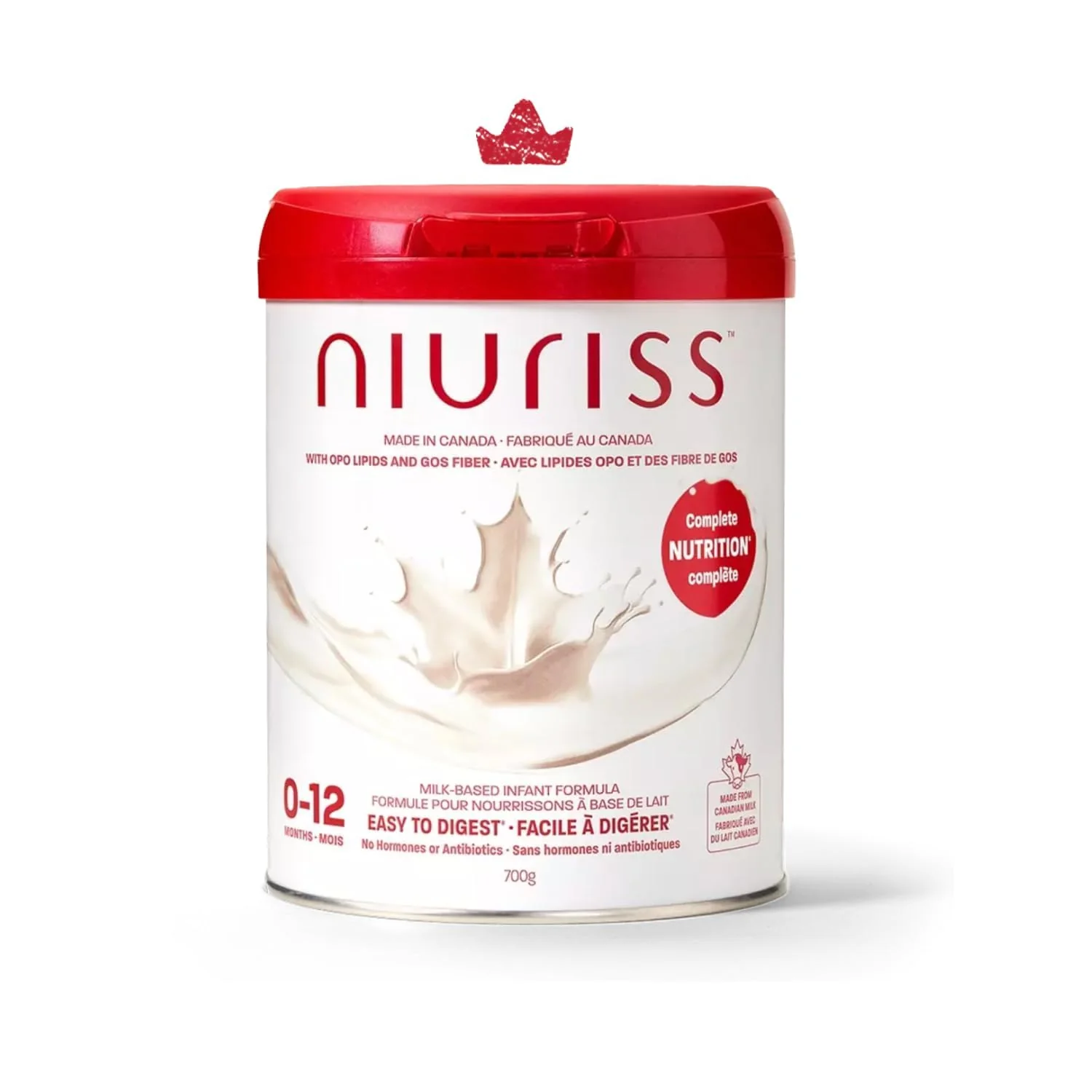 NIURISS - Infant Formula - Complete Nutrition - Canadian Milk - 0-12 months - 700g - Canadian Distribution - Ships Free Within Canada on Orders Above CAD $199