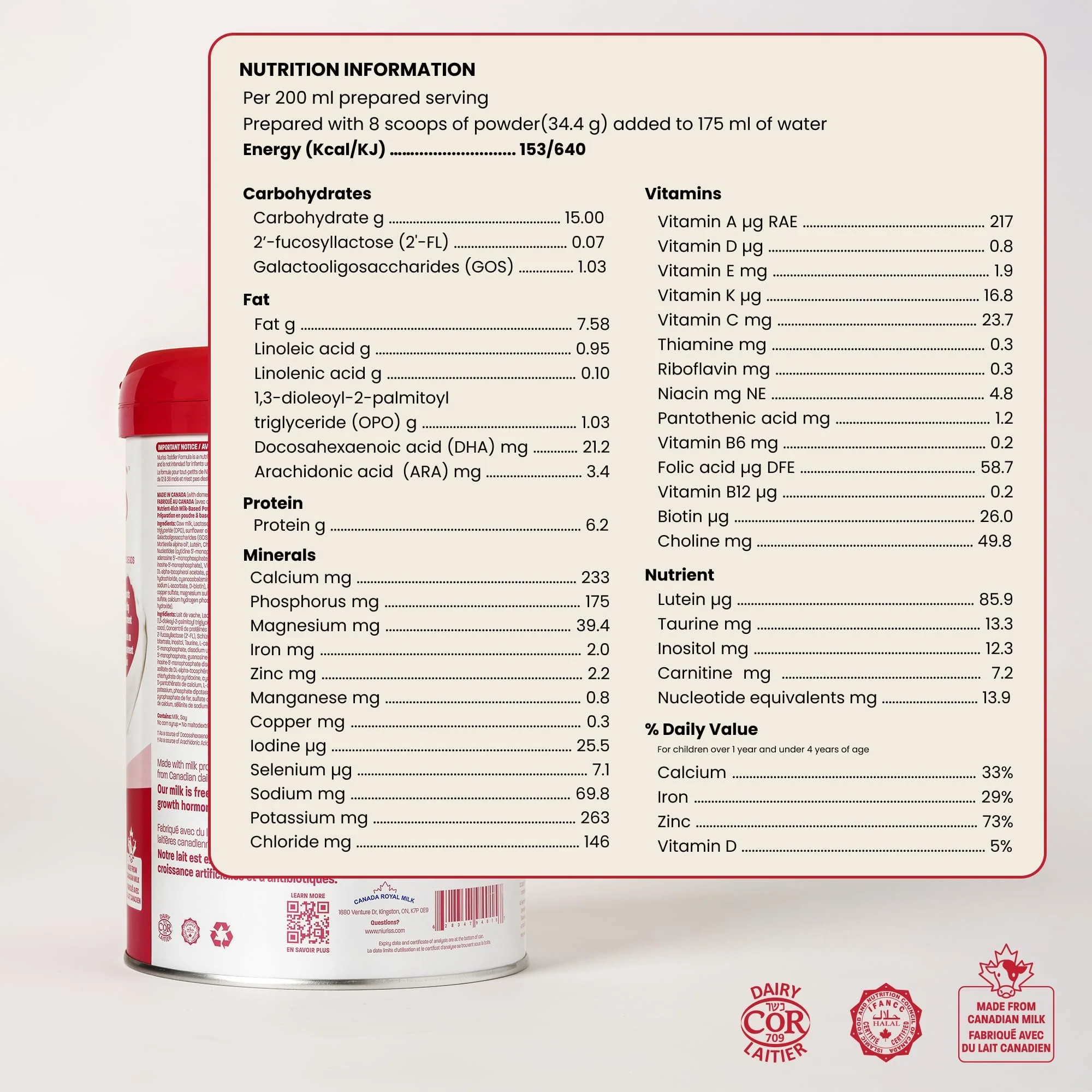 NIURISS – Toddler Formula – 27 Micronutrients – 900g – Kosher/Halal - Canadian Distribution - Ships Free Within Canada on Orders Above CAD $199 - Image 7