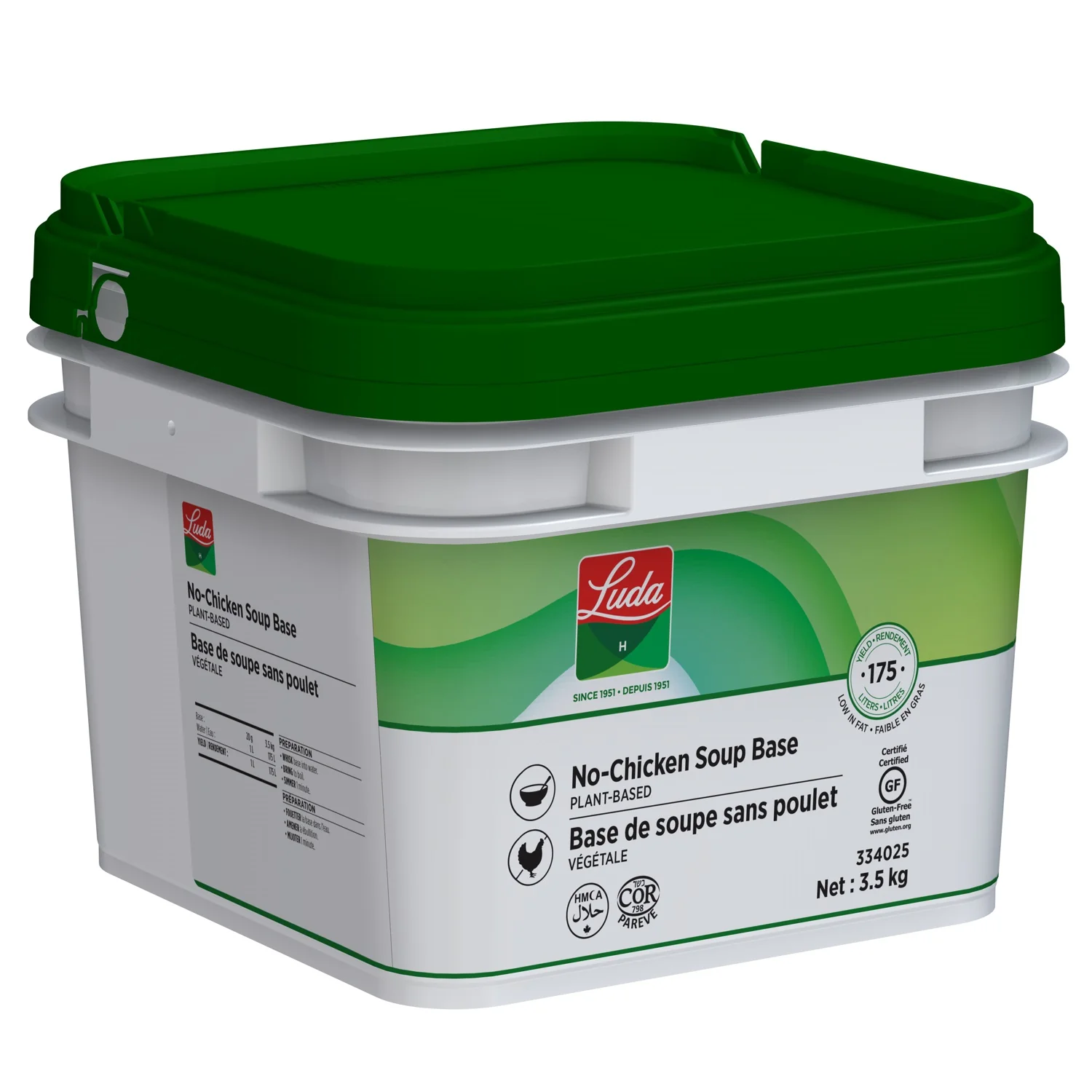 No-Chicken Soup Base, Plant-Based - 1 X 3.5 kg Pail - Luda Foods - Prepared in Canada - Ships Free Within Canada on Orders Above CAD $199