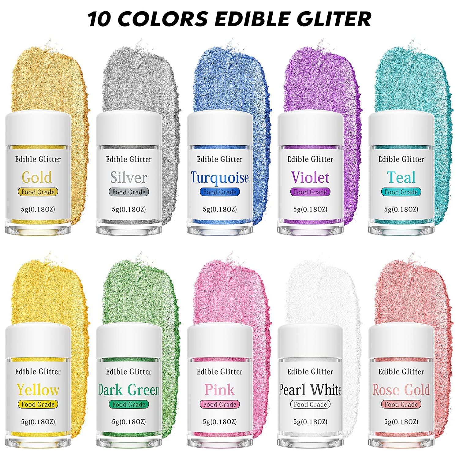 Nomeca – Edible Glitter – 10 Colours – 5g Each – Food grade shimmer - Canadian Distribution - Ships Free Within Canada on Orders Above CAD $199 - Image 7