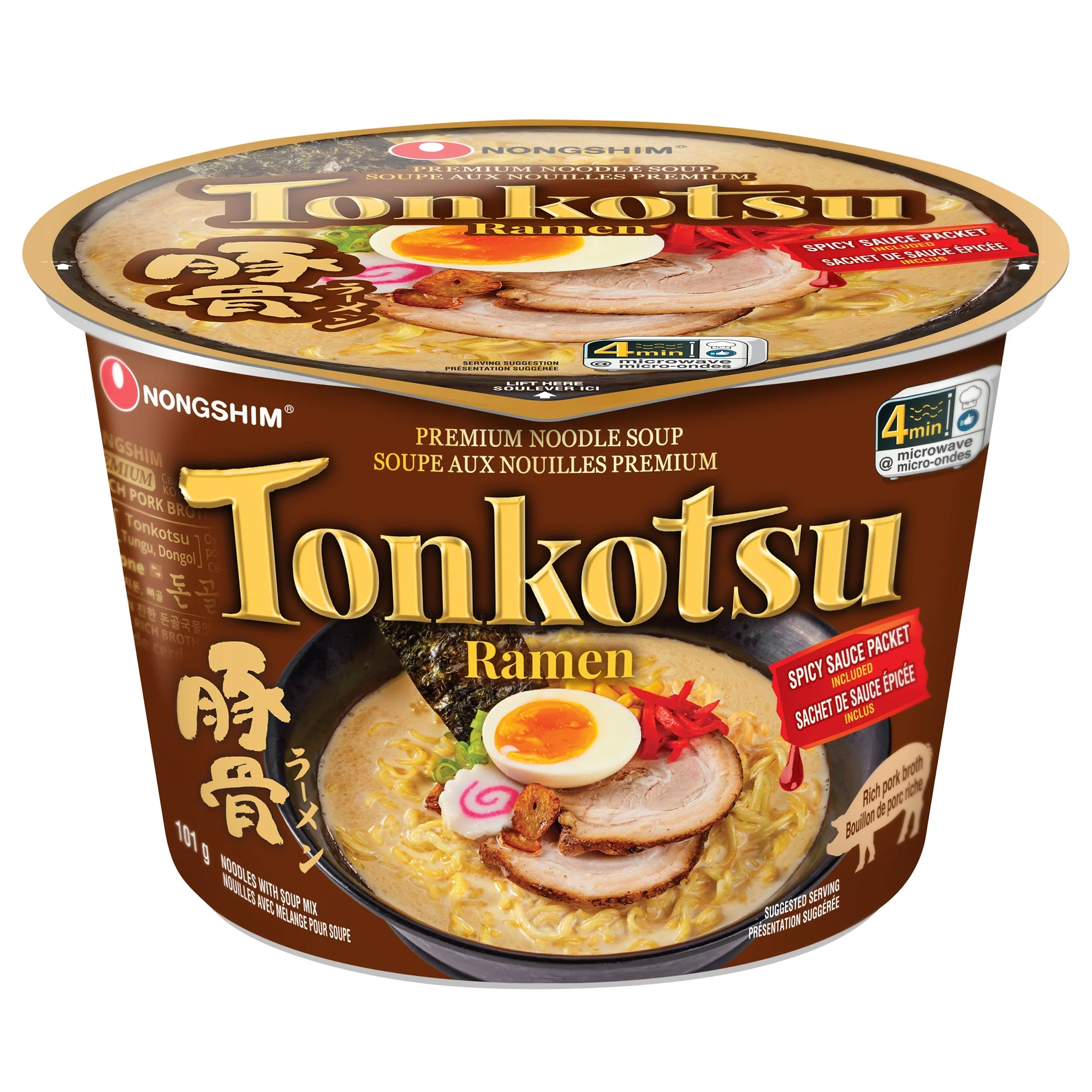 Nongshim Tonkotsu Ramen Noodle Soup - 24 × 101 g - Grocery and Food Items - Canadian Distribution - Ships Free Within Canada on Orders Above CAD $199 - Image 2