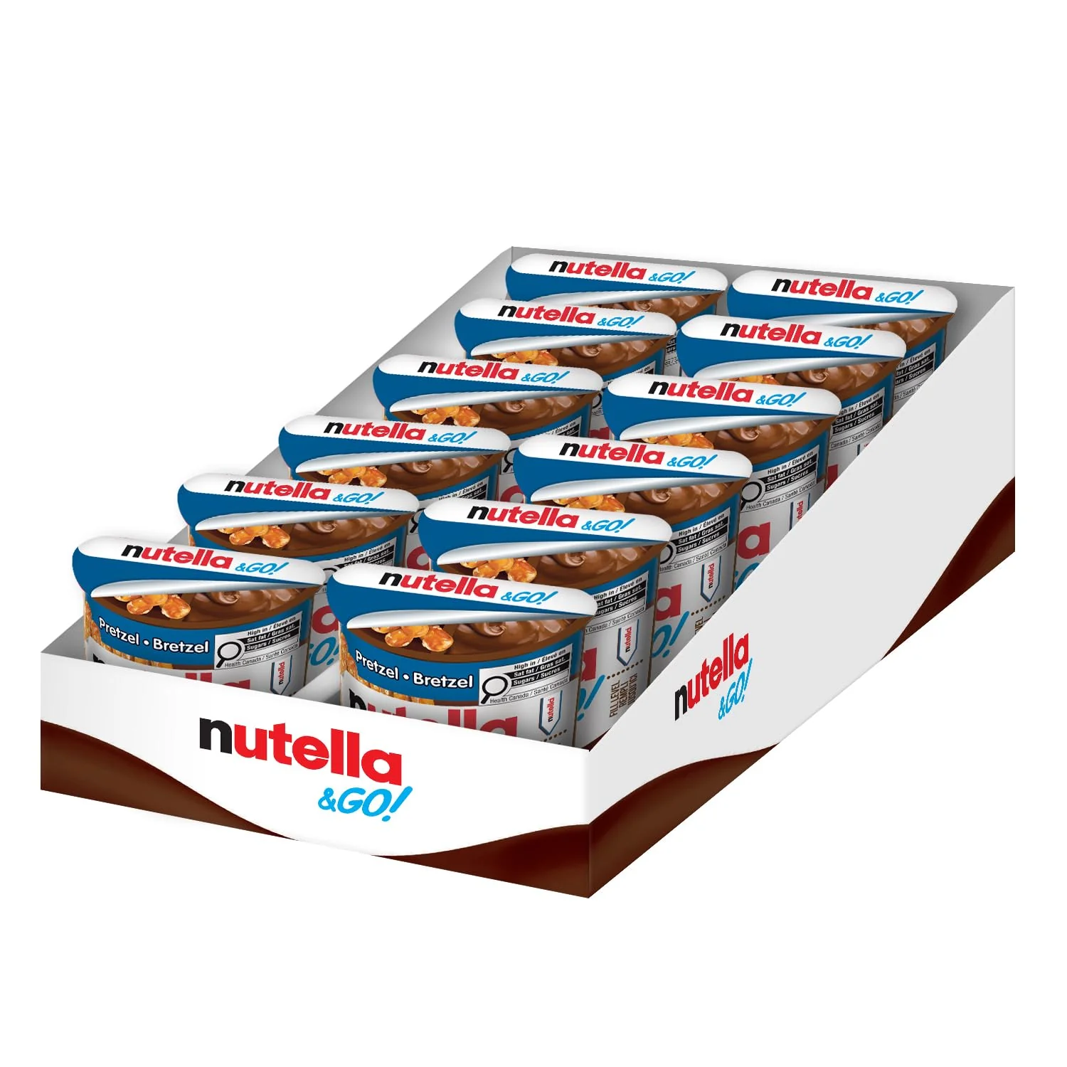 Nutella & Go! Hazelnut Spread with Cocoa and Pretzel Sticks - 12 Pack (54g Each) - Canadian Distribution - Ships Free Within Canada on Orders Above CAD $199