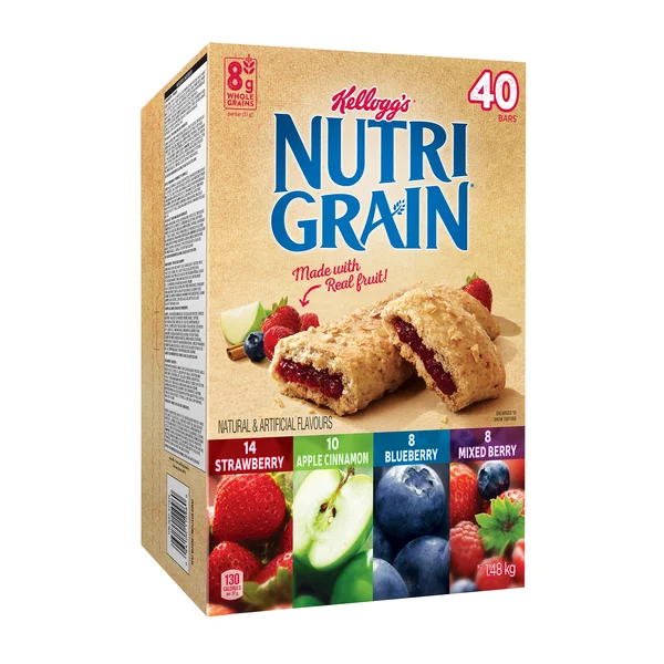 Nutri-Grain Bars Variety Pack - 160 × 37 g - Kellogg’s - Canadian Distribution - Ships Free Within Canada on Orders Above CAD $199 - Image 2