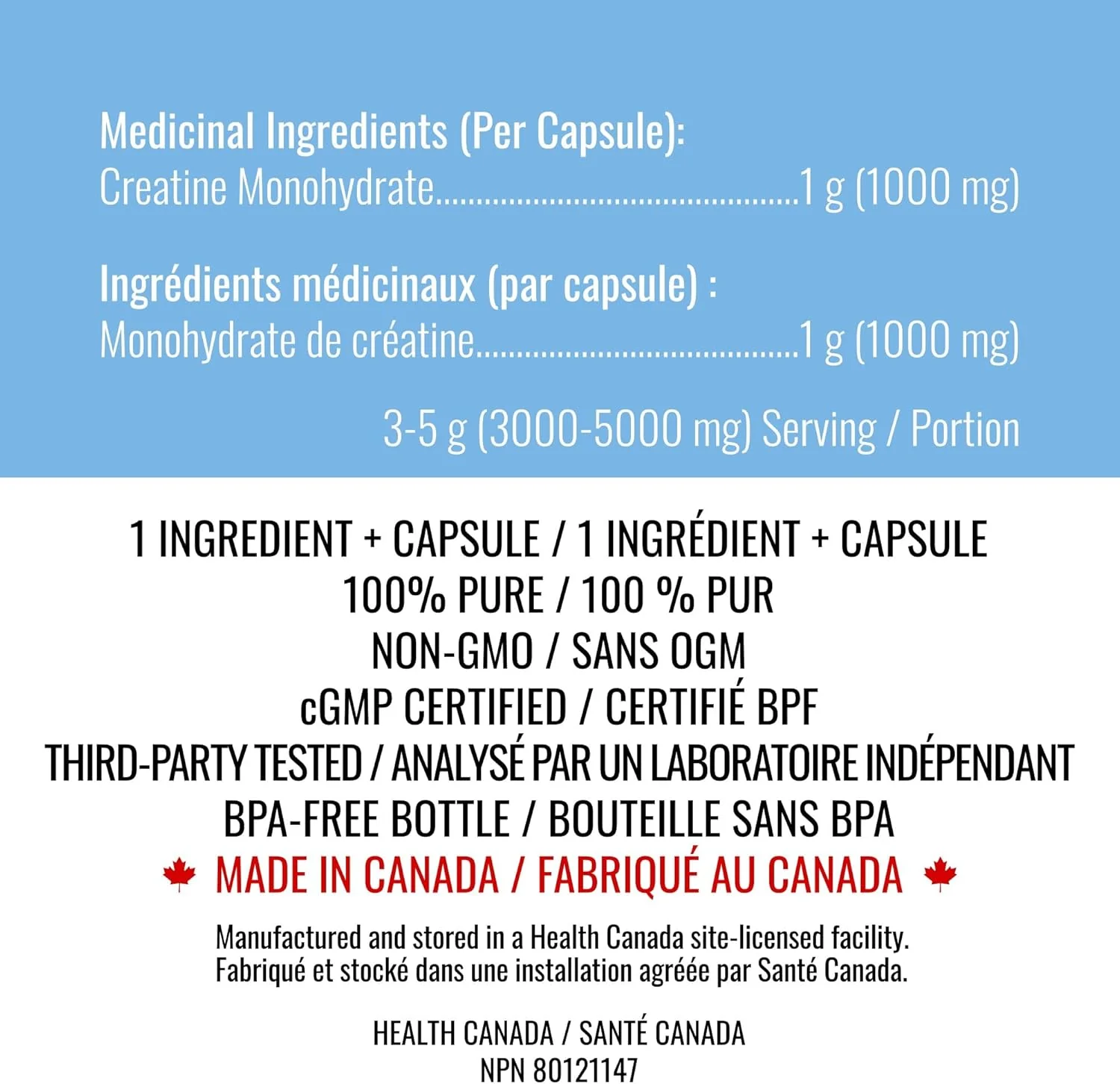 Nutritionn – Creatine Monohydrate Capsules – 1000 mg x 150 Pills - Image 3