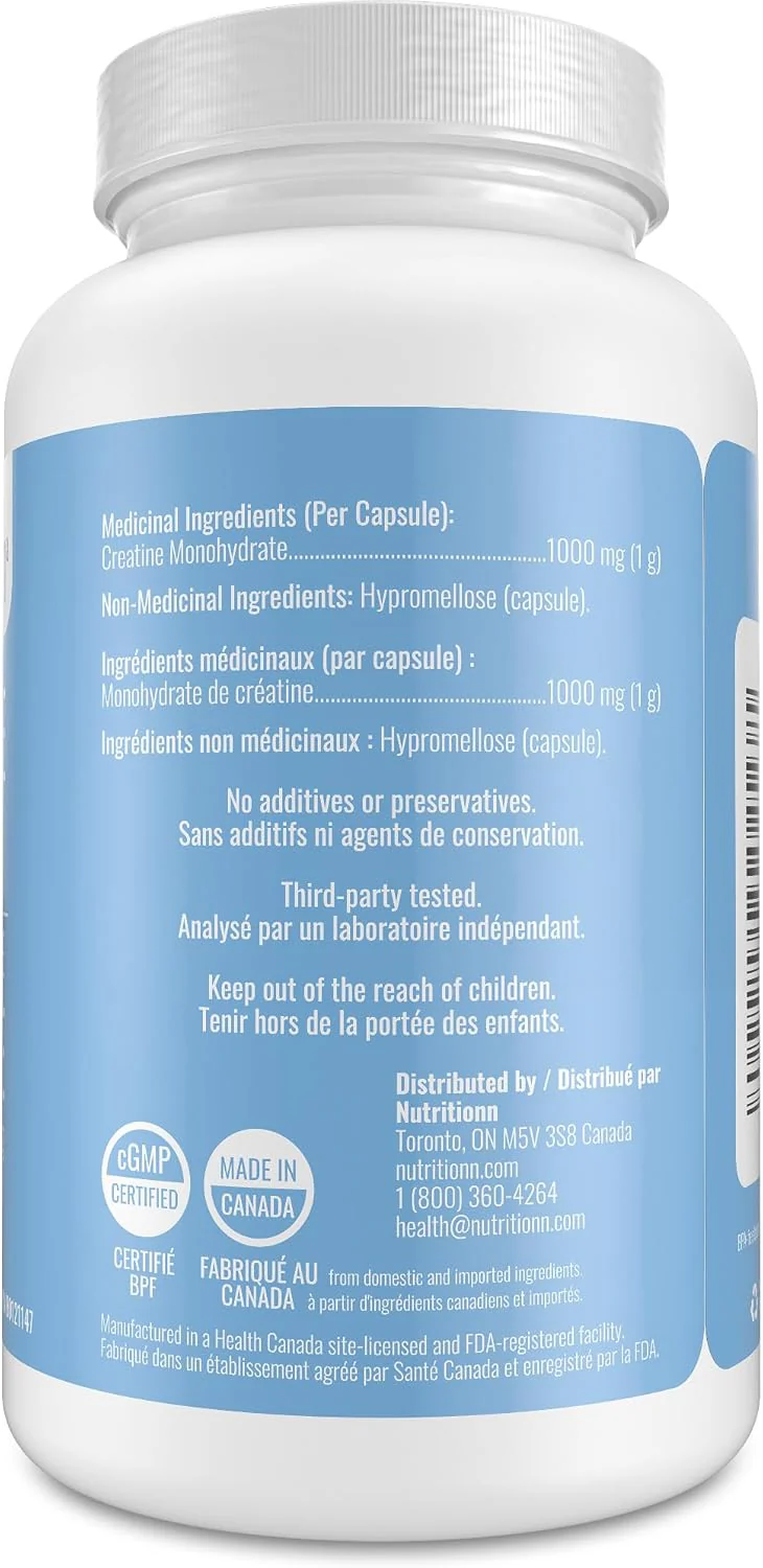 Nutritionn – Creatine Monohydrate Capsules – 1000 mg x 150 Pills - Image 5