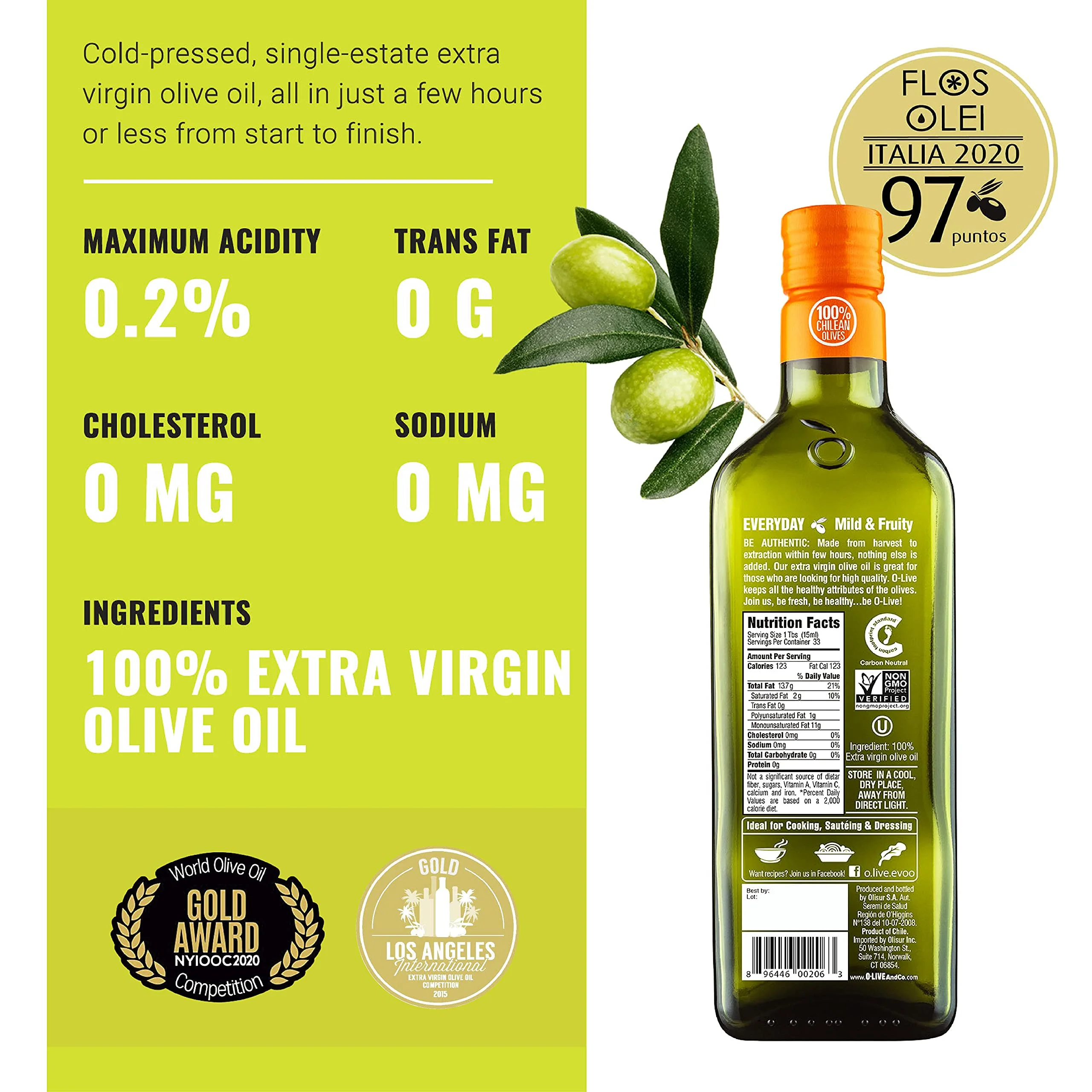 O-Live & Co. Gold Medal Winner Extra Virgin Olive Oil 500ml - Cold Pressed Premium Cooking Oil - Canadian Distribution - Ships Free Within Canada on Orders Above CAD $199 - Image 3