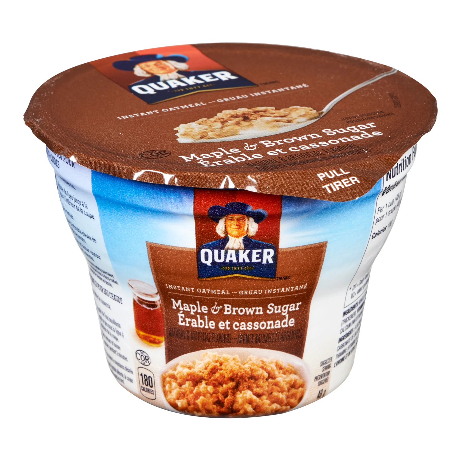 Oatmeal Instant Maple Brown Sugar Quaker - 12 x 48 g - Quaker - Restaurant and Foodservice Ingredients - Canadian Distribution - Ships Free Within Canada on Orders Above CAD $199