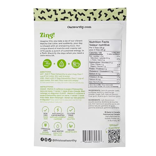 Oatworthy, Oat Milk Latte, Matcha, 336g - Canadian Distribution - Ships Free Within Canada on Orders Above CAD $199 - Image 7