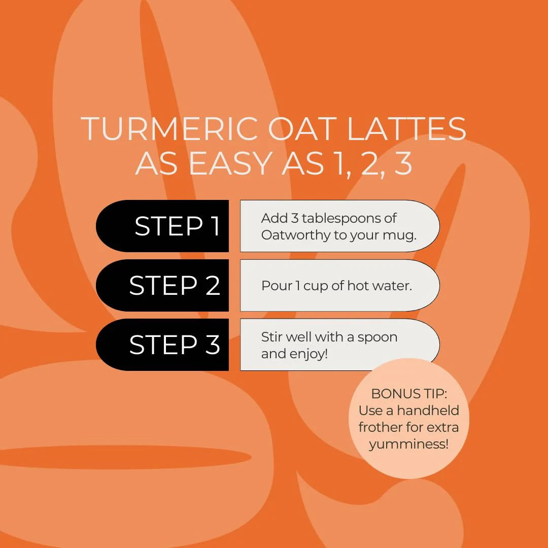 Oatworthy, Oat Milk Latte, Turmeric, 336g - Canadian Distribution - Ships Free Within Canada on Orders Above CAD $199 - Image 4