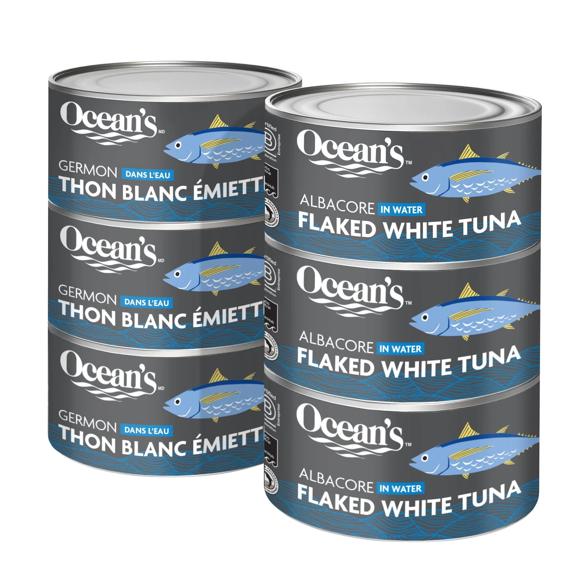Ocean’s Flaked White Albacore Tuna - 24 × 184 g - Grocery and Food Items - Canadian Distribution - Ships Free Within Canada on Orders Above CAD $199