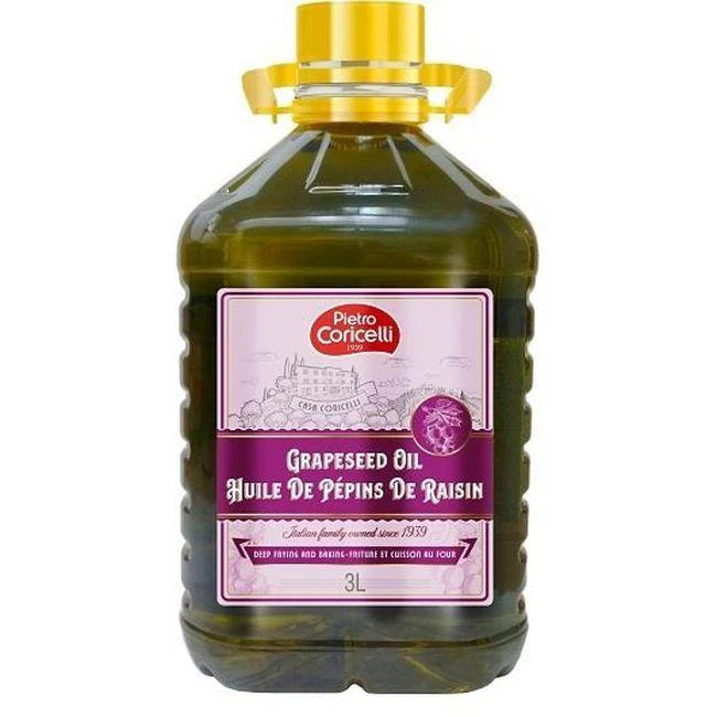 Oil Grapeseed - 4 x 3 L - Corceli - Restaurant and Foodservice Ingredients - Canadian Distribution - Ships Free Within Canada on Orders Above CAD $199