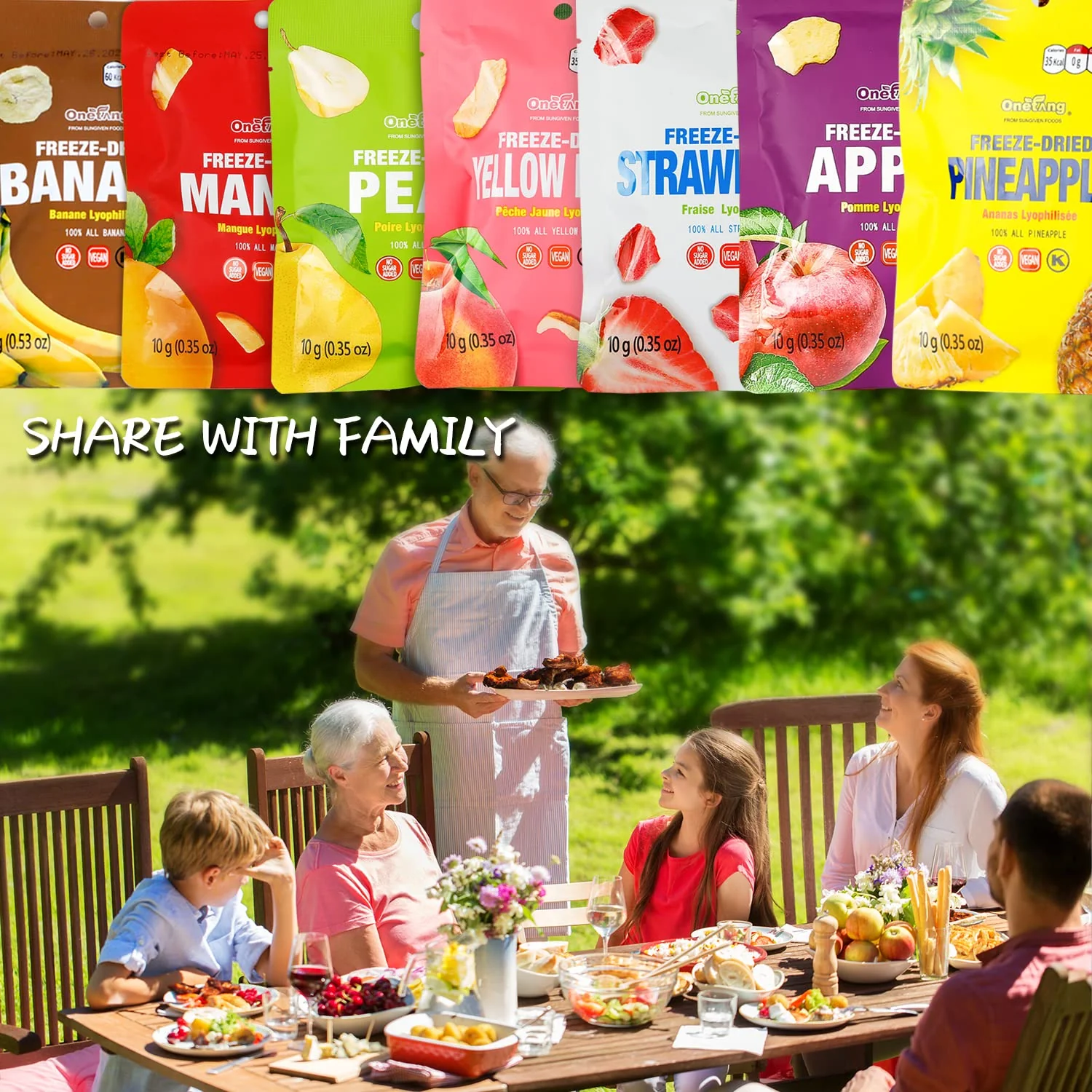 ONETANG – Freeze-Dried Mixed Fruit – 130g (12 Packs) - Canadian Distribution - Ships Free Within Canada on Orders Above CAD $199 - Image 3