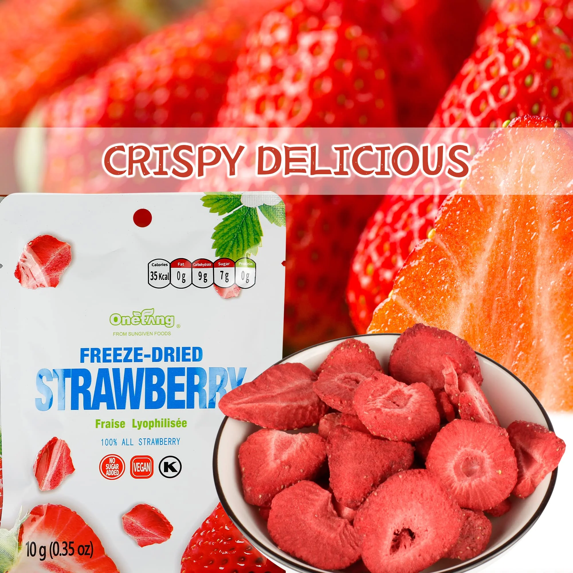 ONETANG – Freeze-Dried Strawberries – 10 Single-Serve Packs - Canadian Distribution - Ships Free Within Canada on Orders Above CAD $199 - Image 6