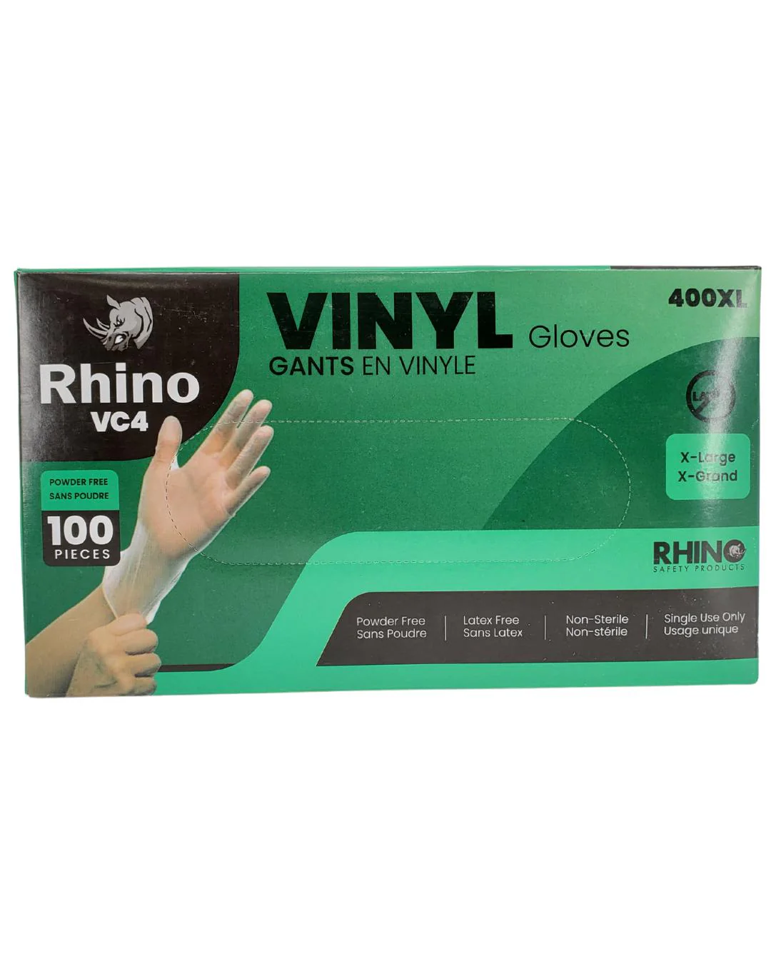 Rhino - VC4 - Clear Vinyl Gloves - Extra Large - 400XL - Image 7