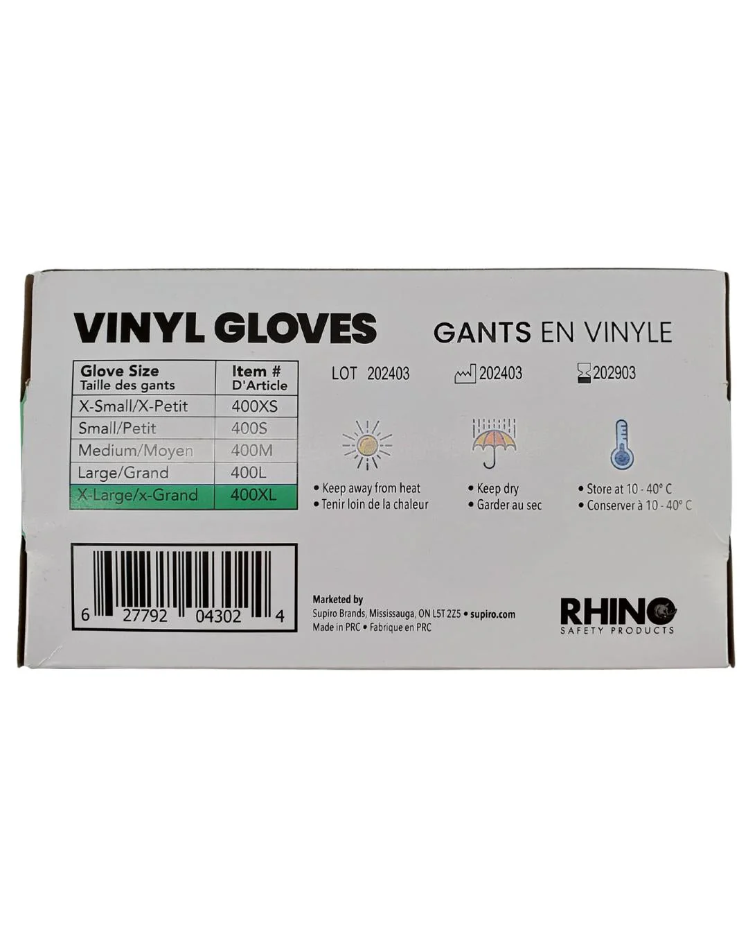 Rhino - VC4 - Clear Vinyl Gloves - Extra Large - 400XL - Image 9