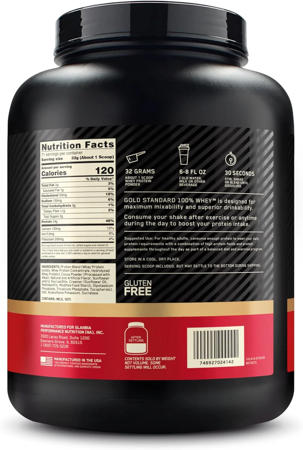 Optimum Nutrition – Gold Standard Whey Protein – Milk Chocolate – 2.27 kg, 70 Servings – Ships Free Within Canada on Orders Above CAD $199 - Image 11