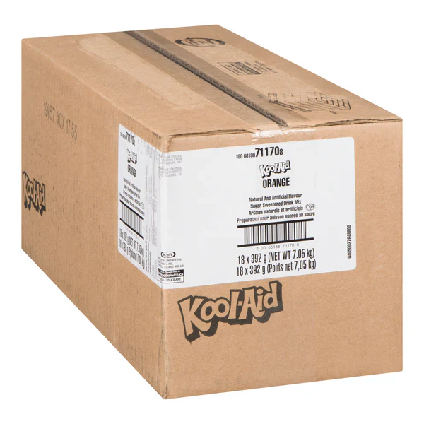 Orange - Drink and Slush Mix - Kool-Aid - 18 x 392gr/Case - Ships Free Within Canada on Orders Above CAD $199 - Image 2
