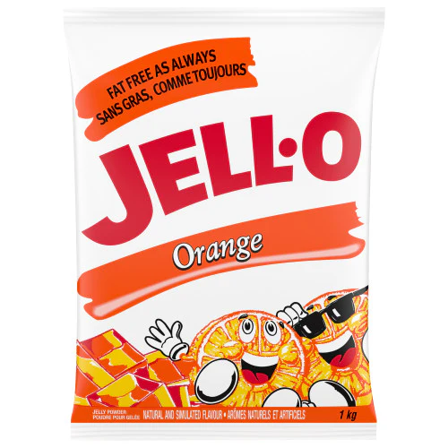 Orange - JELL-O Gelatin - Jelly Powder - Dessert Mix - 2 x 1kg/Case - Ships Free Within Canada on Orders Above CAD $199