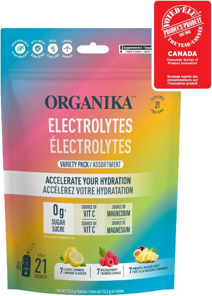 Organika – Electrolytes Powder Sachets – Variety Pack, 21 count – Ships Free Within Canada on Orders Above CAD $199 - Image 6