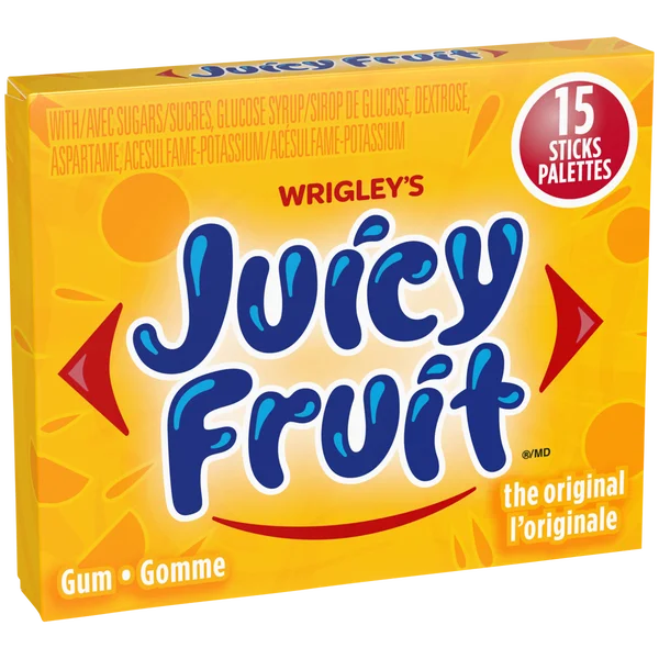 Original - 40 × 15 Sticks - Juicy Fruit - Canadian Distribution - Ships Free Within Canada on Orders Above CAD $199