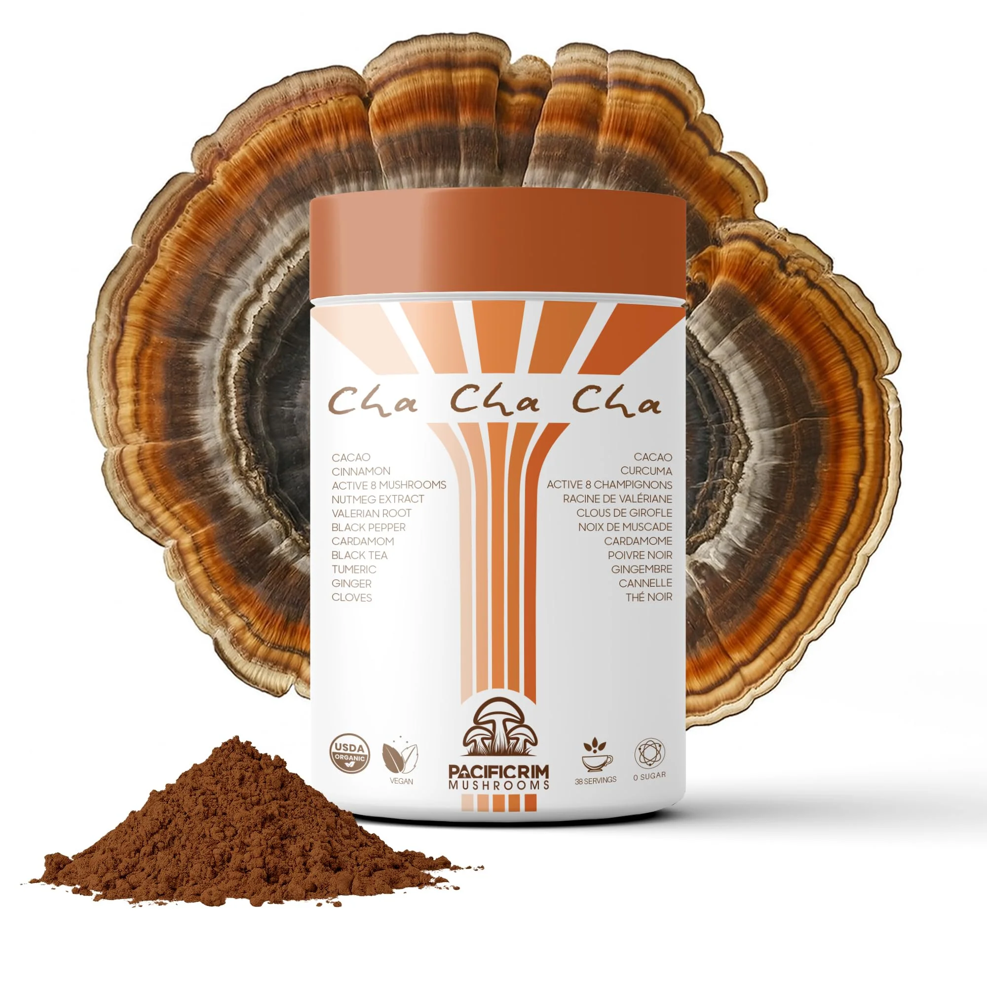 Pacific Rim Mushrooms – Cha Cha Cha Mushroom Cacao – Chai Spice – 8 Mushroom Blend – Energy and focus - Canadian Distribution - Ships Free Within Canada on Orders Above CAD $199