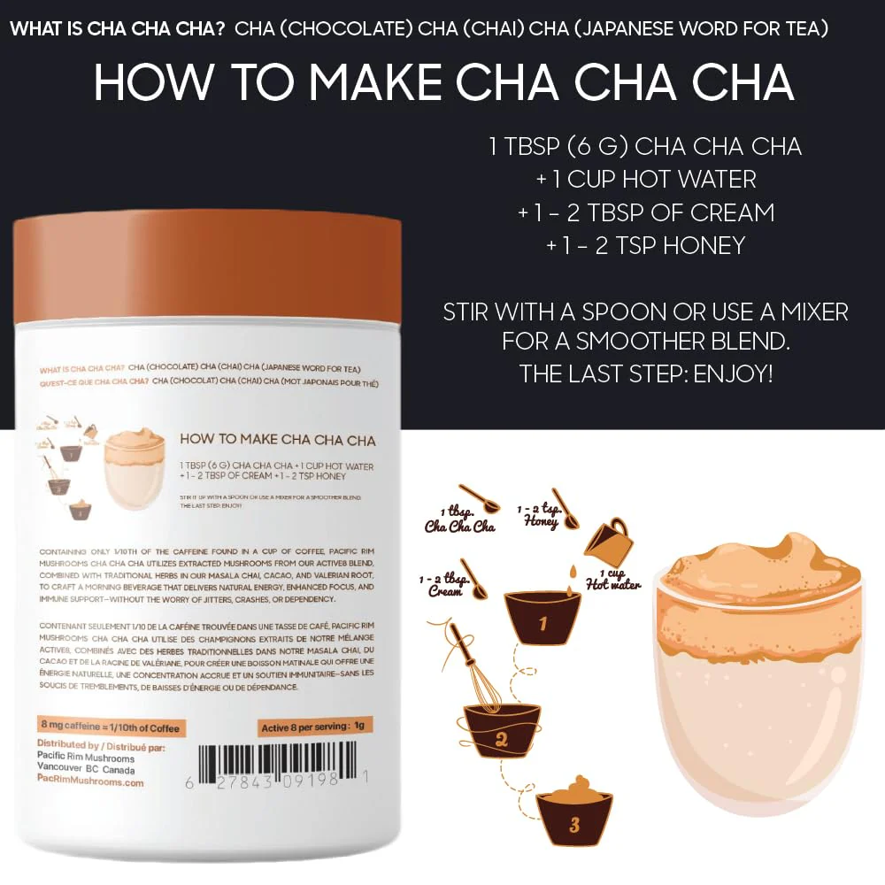 Pacific Rim Mushrooms – Cha Cha Cha Mushroom Cacao – Chai Spice – 8 Mushroom Blend – Energy and focus - Canadian Distribution - Ships Free Within Canada on Orders Above CAD $199 - Image 5