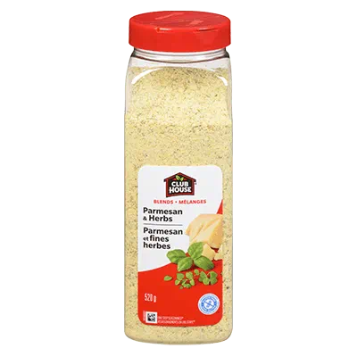 Parmesan & Herb Seasoning - Spices and Seasonings - Clubhouse - 520gr. Jar - Case 12 x 520gr. Jars - Canadian Distributor and Supplier - Ships Free Within Canada on Orders Above CAD $199