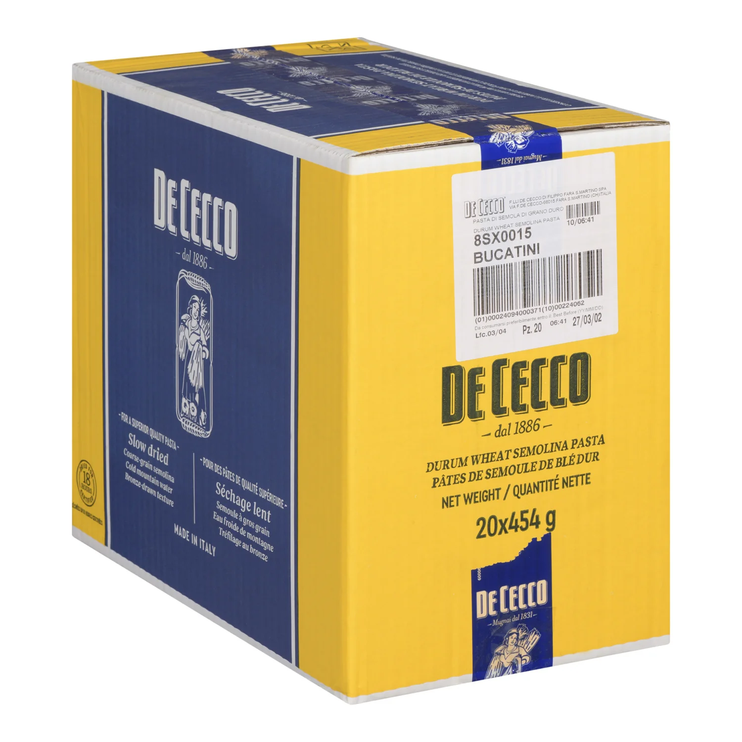 Pasta Bucatini Dececco - 20 x 454 g - De Cecco - Restaurant and Foodservice Ingredients - Canadian Distribution - Ships Free Within Canada on Orders Above CAD $199 - Image 2
