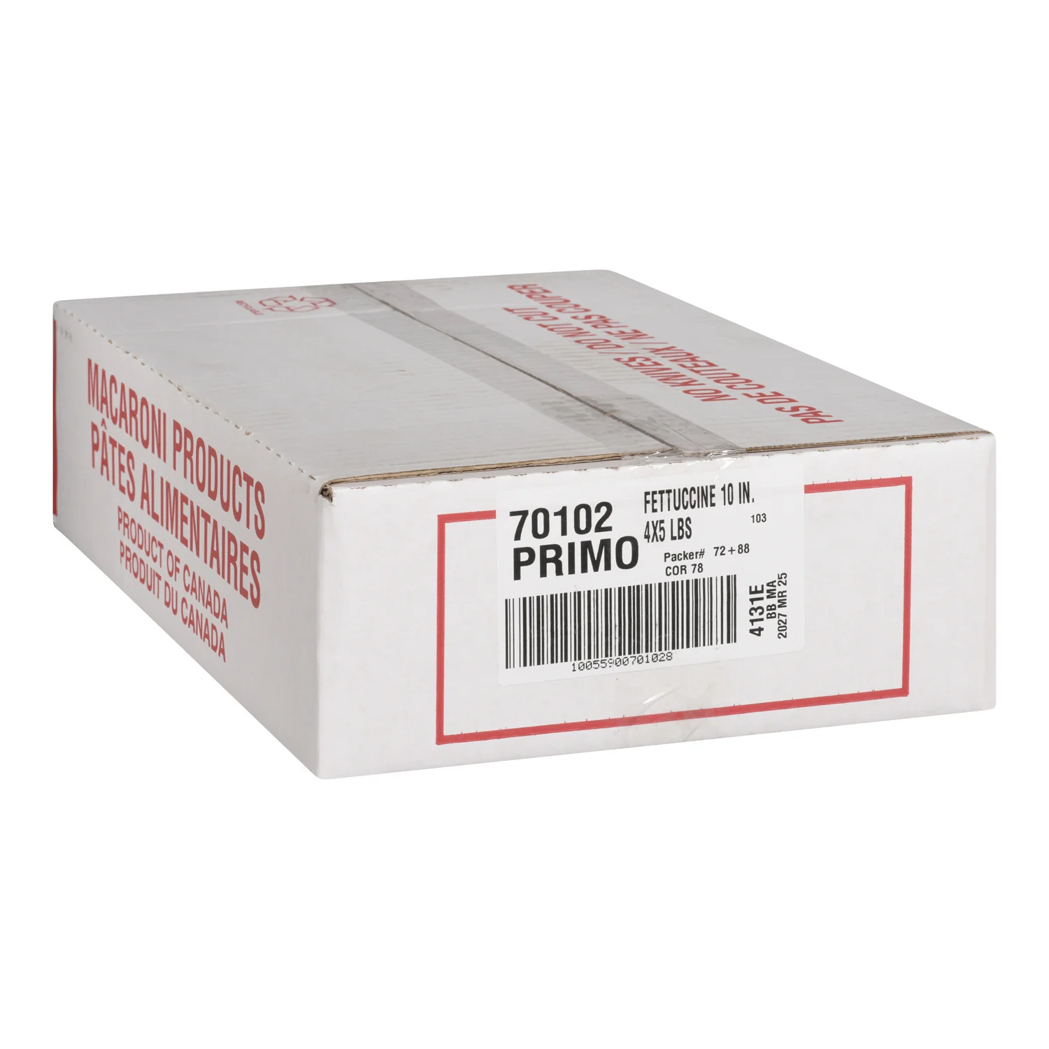 Pasta Fettuccine 10 in. - 4 x 5 lbs - Primo - Restaurant and Foodservice Ingredients - Canadian Distribution - Ships Free Within Canada on Orders Above CAD $199 - Image 2
