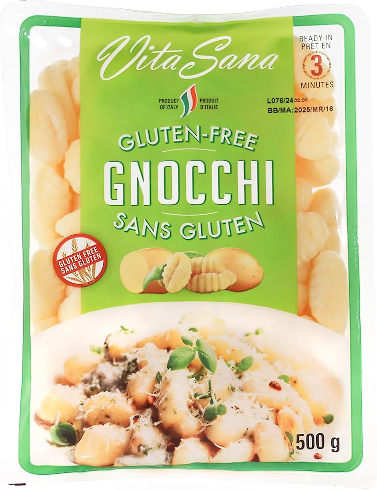 Pasta Gnocchi Potato Gluten-Free - 12 x 500 g - Vita Sana - Restaurant and Foodservice Ingredients - Canadian Distribution - Ships Free Within Canada on Orders Above CAD $199