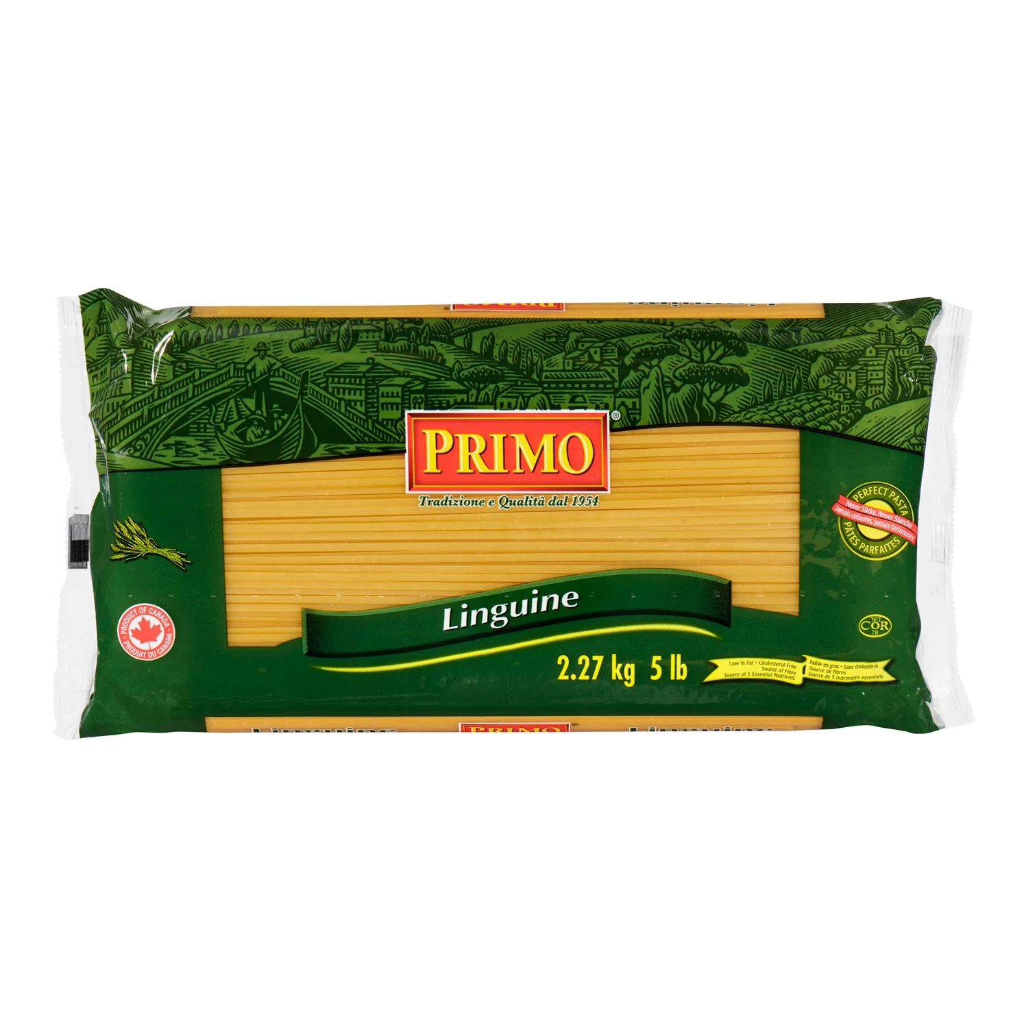 Pasta Linguine 10 in. - 4 x 5 lbs - Primo - Restaurant and Foodservice Ingredients - Canadian Distribution - Ships Free Within Canada on Orders Above CAD $199